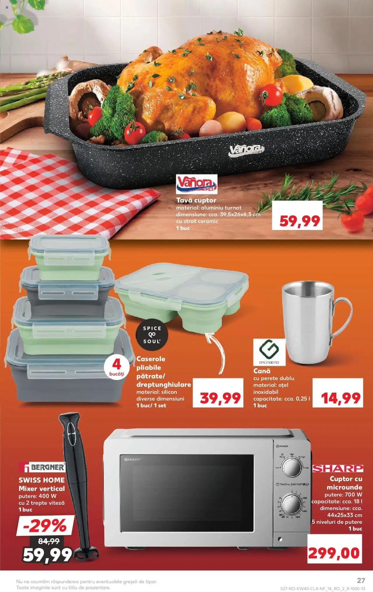 Noul catalog Kaufland – valabil de la 01.10.2025 | Pagină: 27 | Produse: Blender, Cuptor, Cuptor Cu Microunde, Caserole
