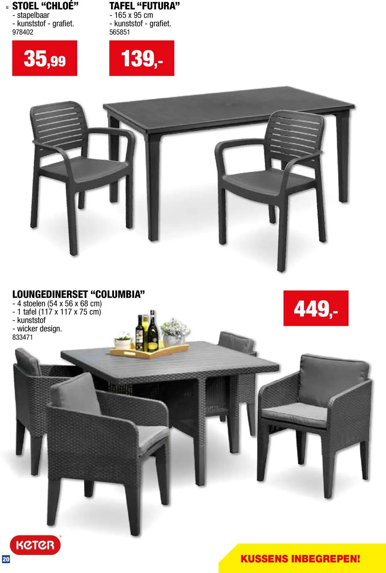  | Pagina: 20 | Producten: Kussens, Tafel, Stoel