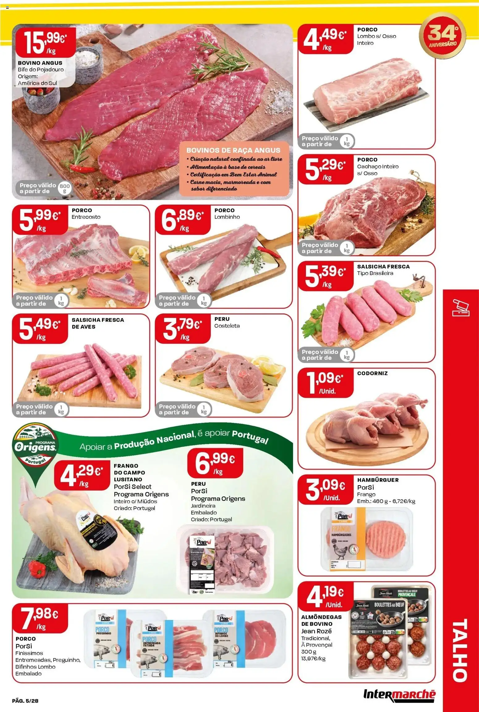 Intermarché - Aniversário à la poupança. » de 30/10/2025 - 05/11/2025 | Página: 5 | Produtos: Base, Lombo, Carne, Cereais