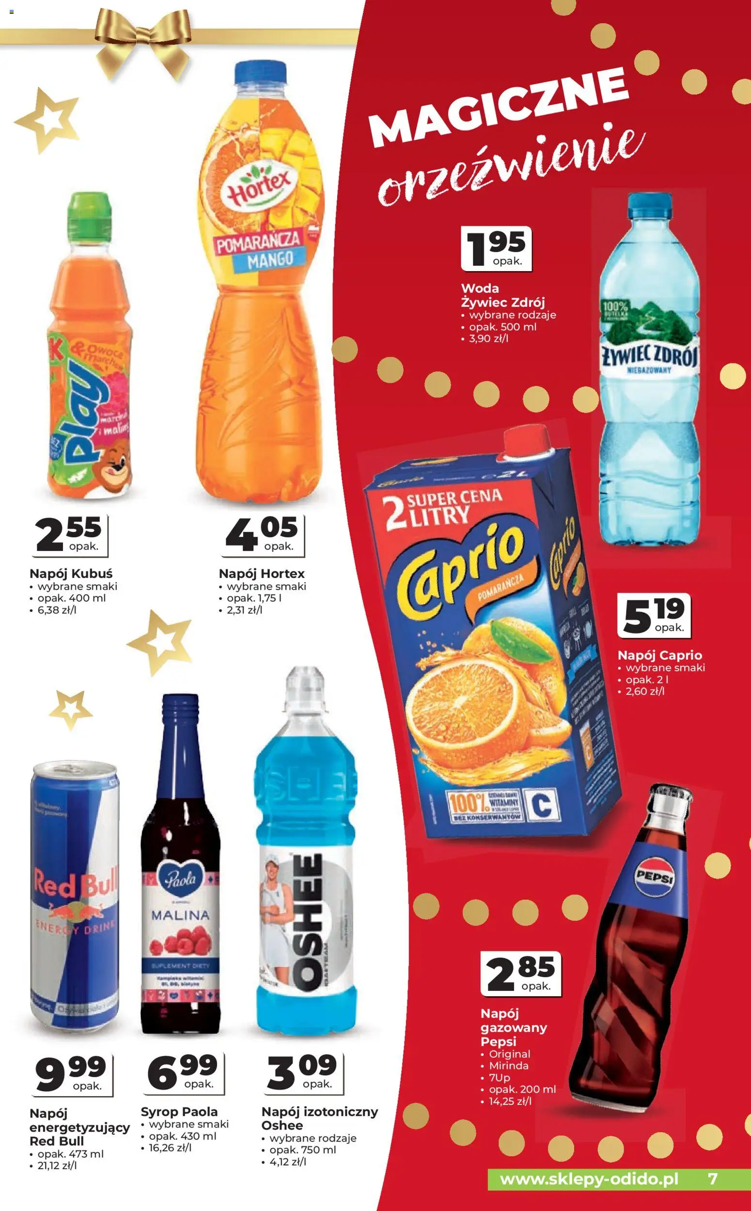 Odido Gazetka od 17.12.2025 | Strona: 7 | Produkty: Syrop, Malina, Red bull, Pepsi