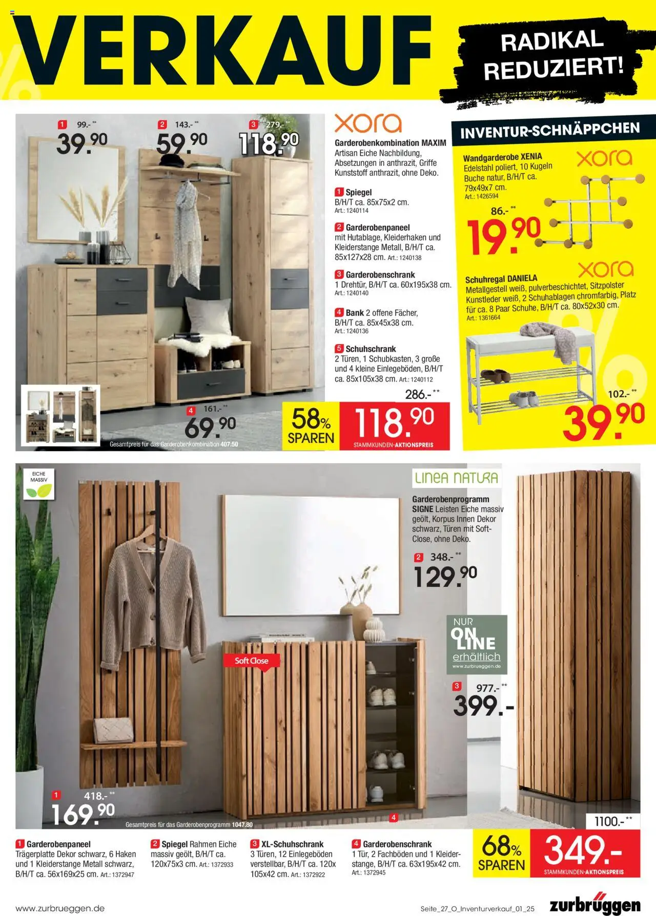 Zurbrüggen Inventurverkauf - gültig ab dem 04.08.2025 | Seite: 29 | Produkte: Spiegel, Garderobenschrank, Wandgarderobe, Kleiderhaken