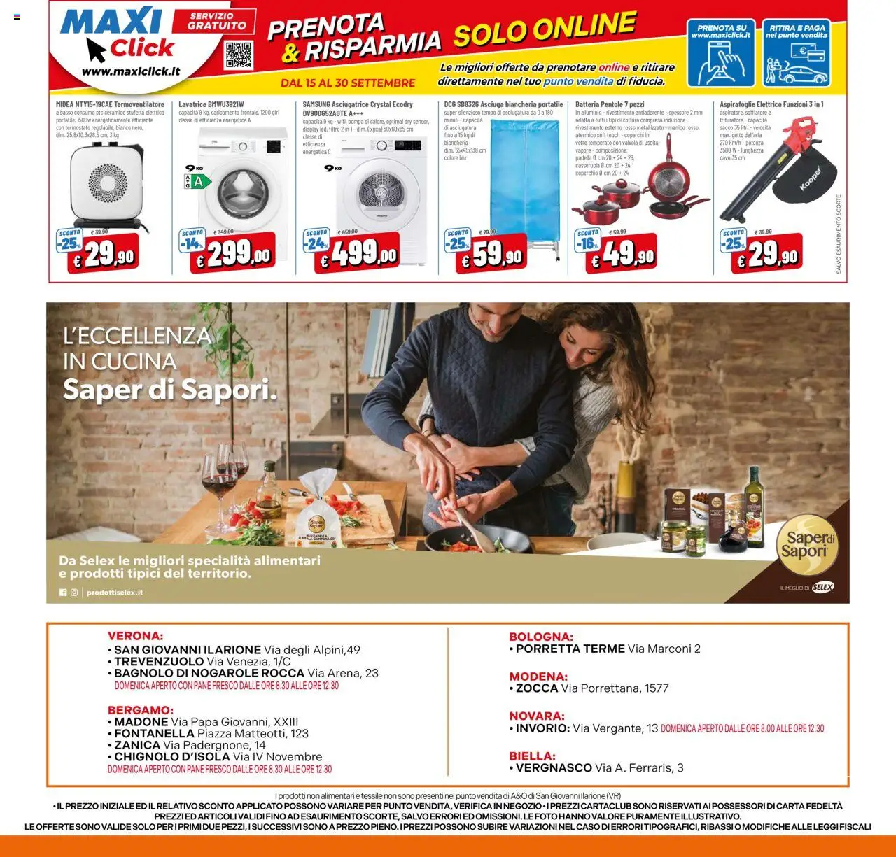 Volantino A&O del 15.09.2025 | Pagina: 16 | Prodotti: Pane, Lavatrice, Asciugatrice, Casseruola