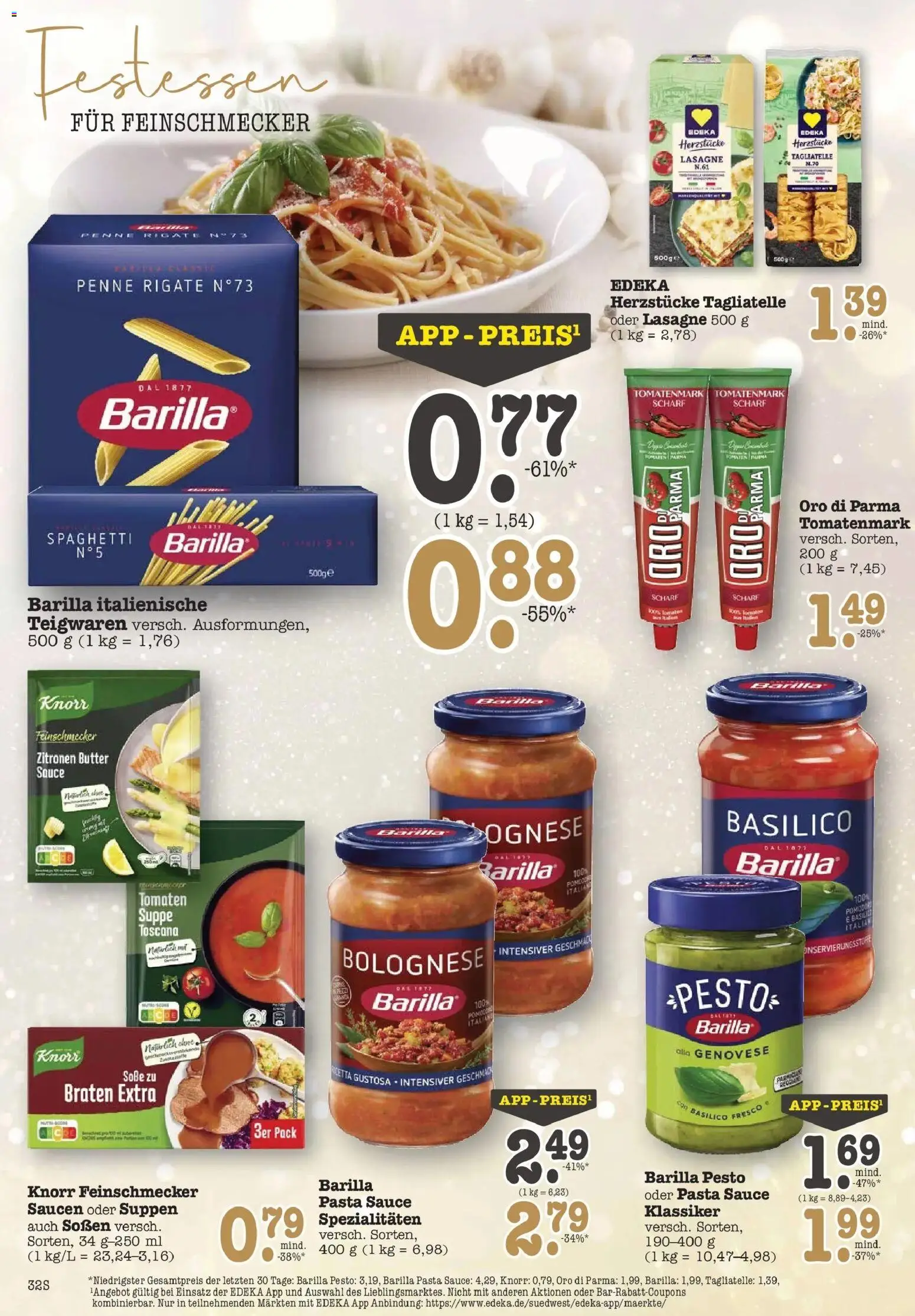 Edeka prospekt Offenbach	 – gültig ab 14.12.2025 | Seite: 32 | Produkte: Butter, Barilla pesto, Tomaten, Knorr