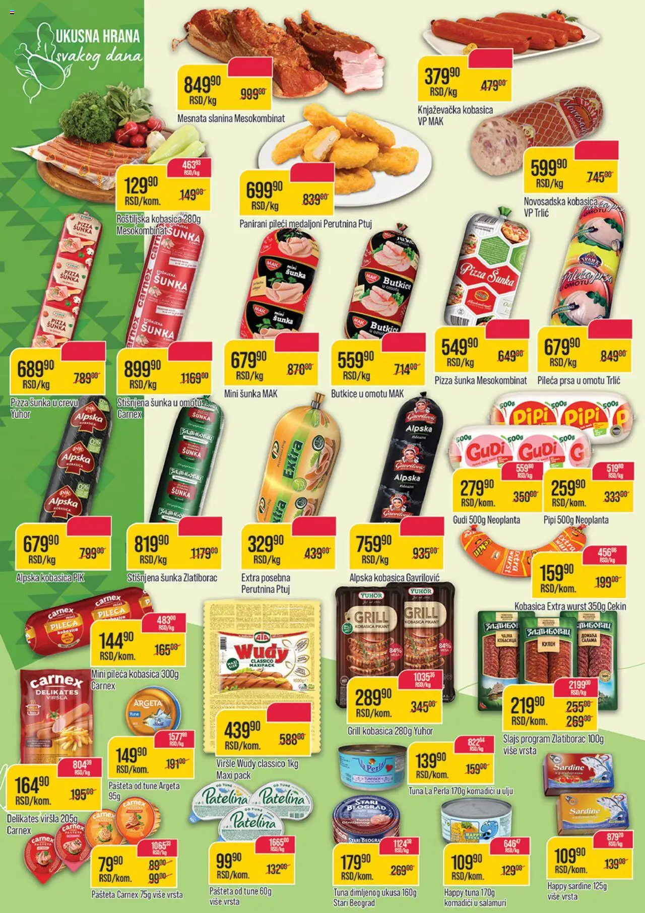 Zlatan Trag katalog - važi od 13.08.2025 | Strana: 6 | Proizvode: Perutnina Ptuj, Šunka, Slanina, Pizza šunka
