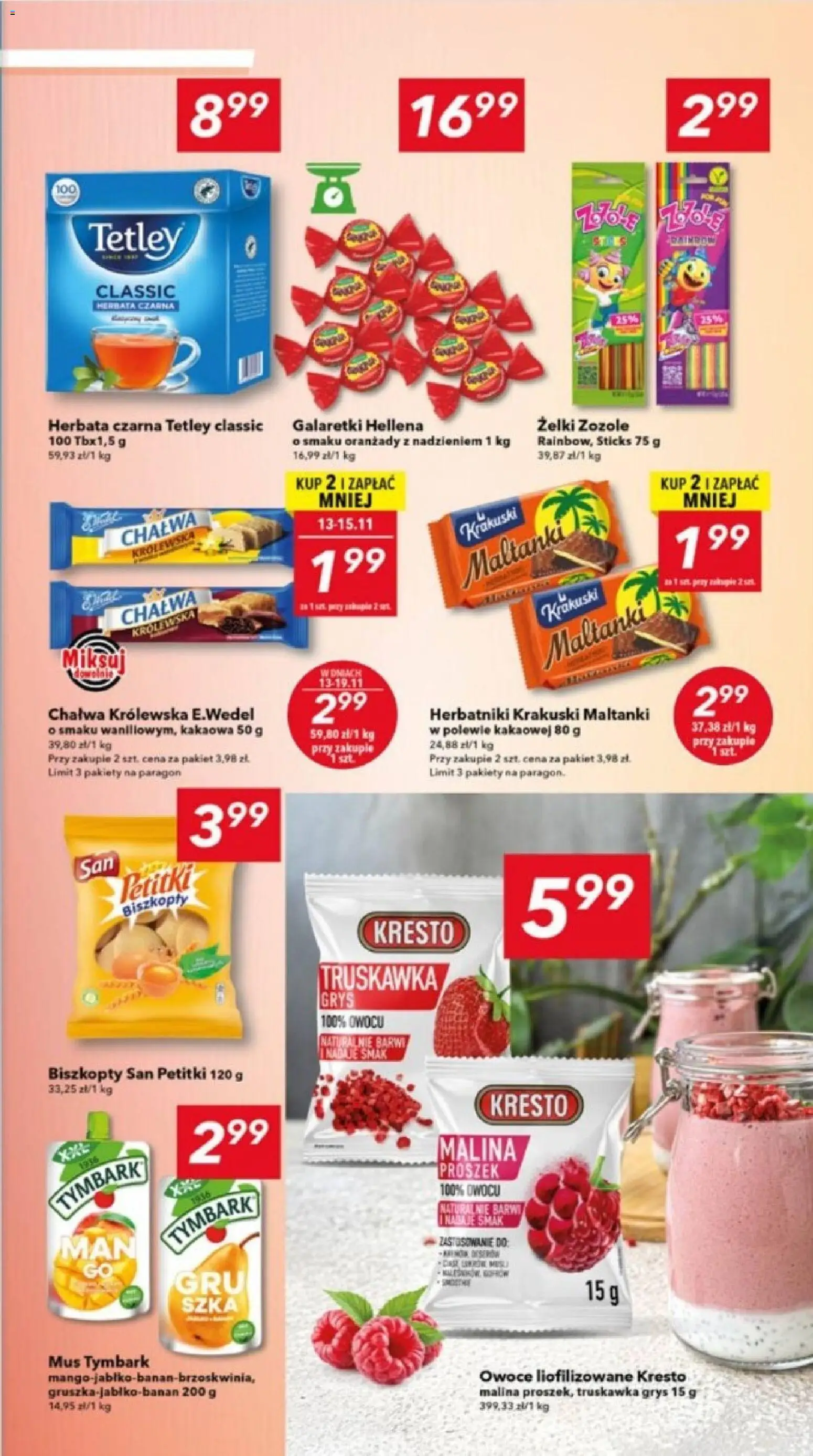 Lewiatan gazetka - Lublin od 13.11.2025 | Strona: 5 | Produkty: Mak, Owoce liofilizowane, Galaretki, Herbatniki