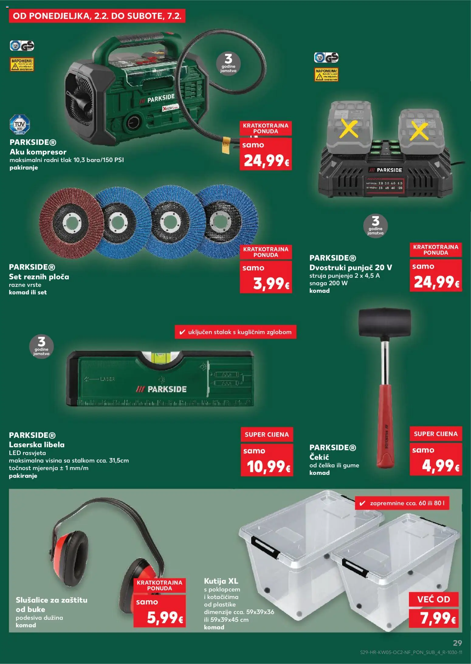 Kaufland katalog | vrijedi od 28.01.2026 | Stranica: 29 | Proizvodi: Kutija, Rasvjeta, Kompresor, Slušalice