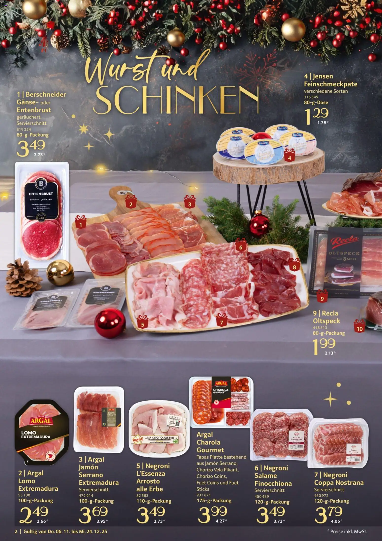 Selgros Genussmomente – gültig ab 06.10.2025 | Seite: 2 | Produkte: Wurst, Schinken