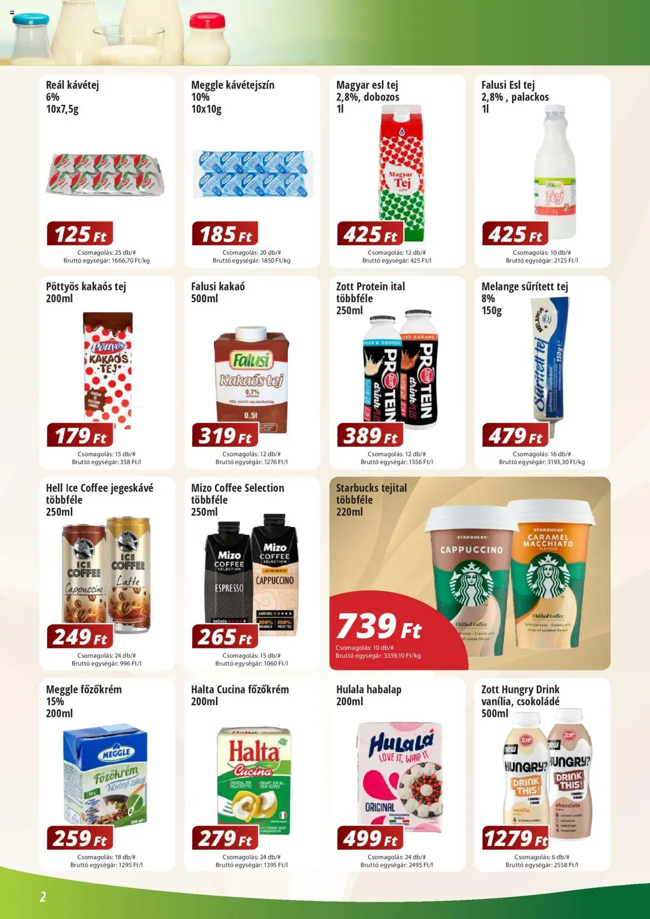 Reál akciós ujság - amely érvényes a következő dátumtól: 02.06.2025 | Oldal: 2 | Termékek: Kávétejszín, Sűrített tej, Csokoládé, Kakaós tej