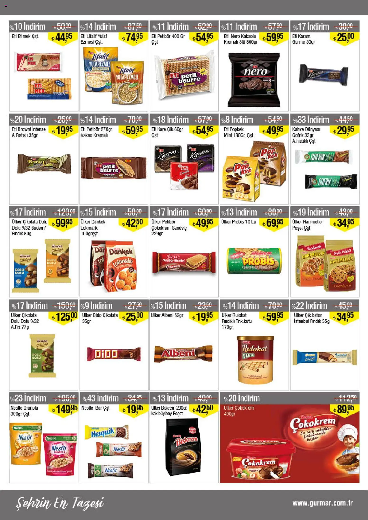 Gürmar - Katalog - 16.02.2026 tarihinden itibaren geçerlidir | Sayfa: 11 | Ürünler: Kahve, Çikolata, Fındık, Yulaf