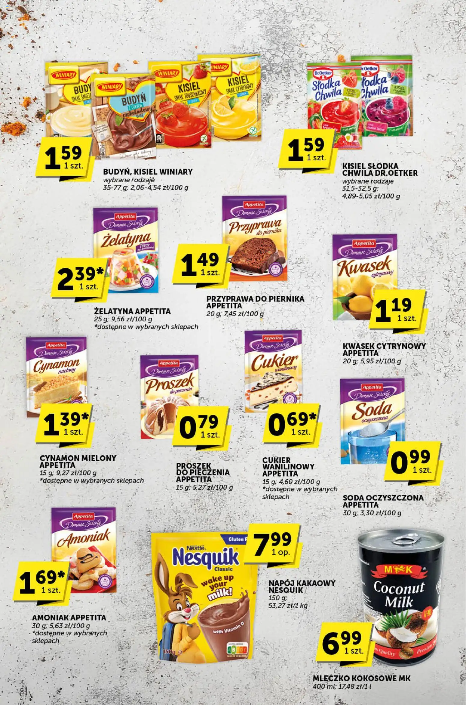 Groszek Gazetka - Katalog od 22.01.2026 | Strona: 15 | Produkty: Kwasek cytrynowy, Przyprawa do piernika, Mleczko kokosowe, Cukier