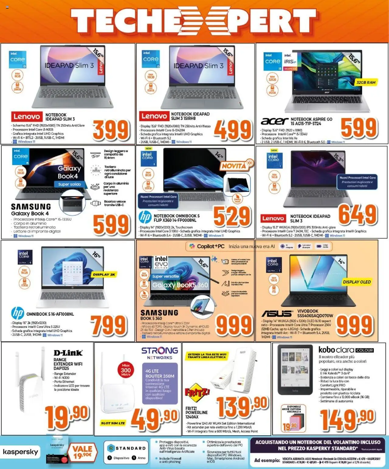 Volantino Expert del 11.09.2025 | Pagina: 19 | Prodotti: Router, Schermo, Notebook, Alluminio