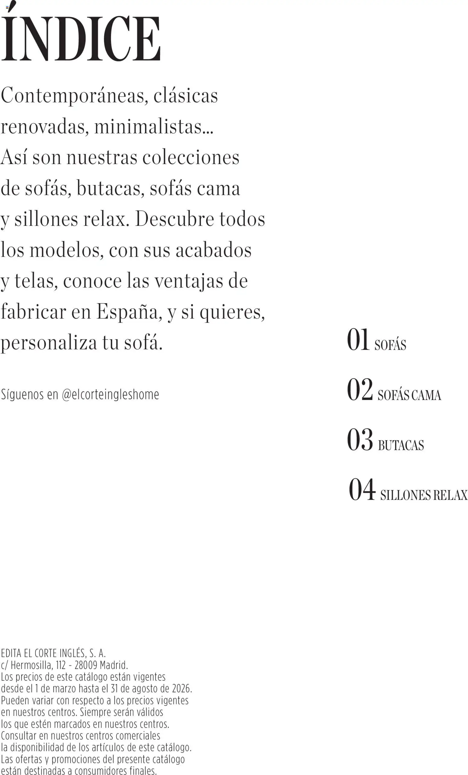 El Corte Inglés Sofás │ válido desde el 07.04.2026 | Página: 2 | Productos: Cama