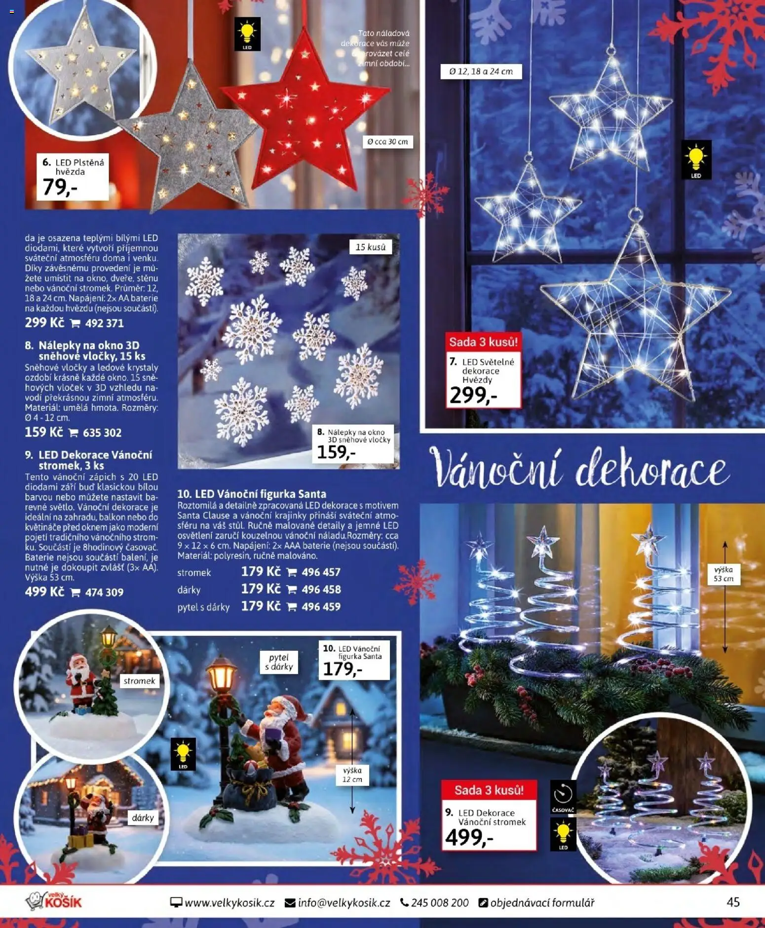 Velký Košík katalog listopad 2025 od 01.11.2025 | Strana: 45 | Produkty: Vločky, Baterie, Vánoční dekorace, Dekorace