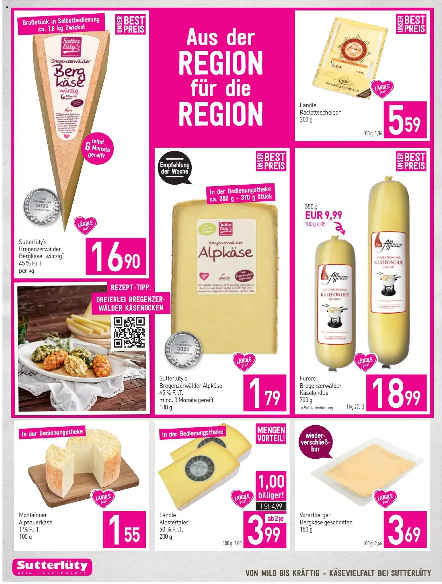 Sutterlüty Flugblatt gültig ab 20.11.2025 | Seite: 6 | Produkte: Käse