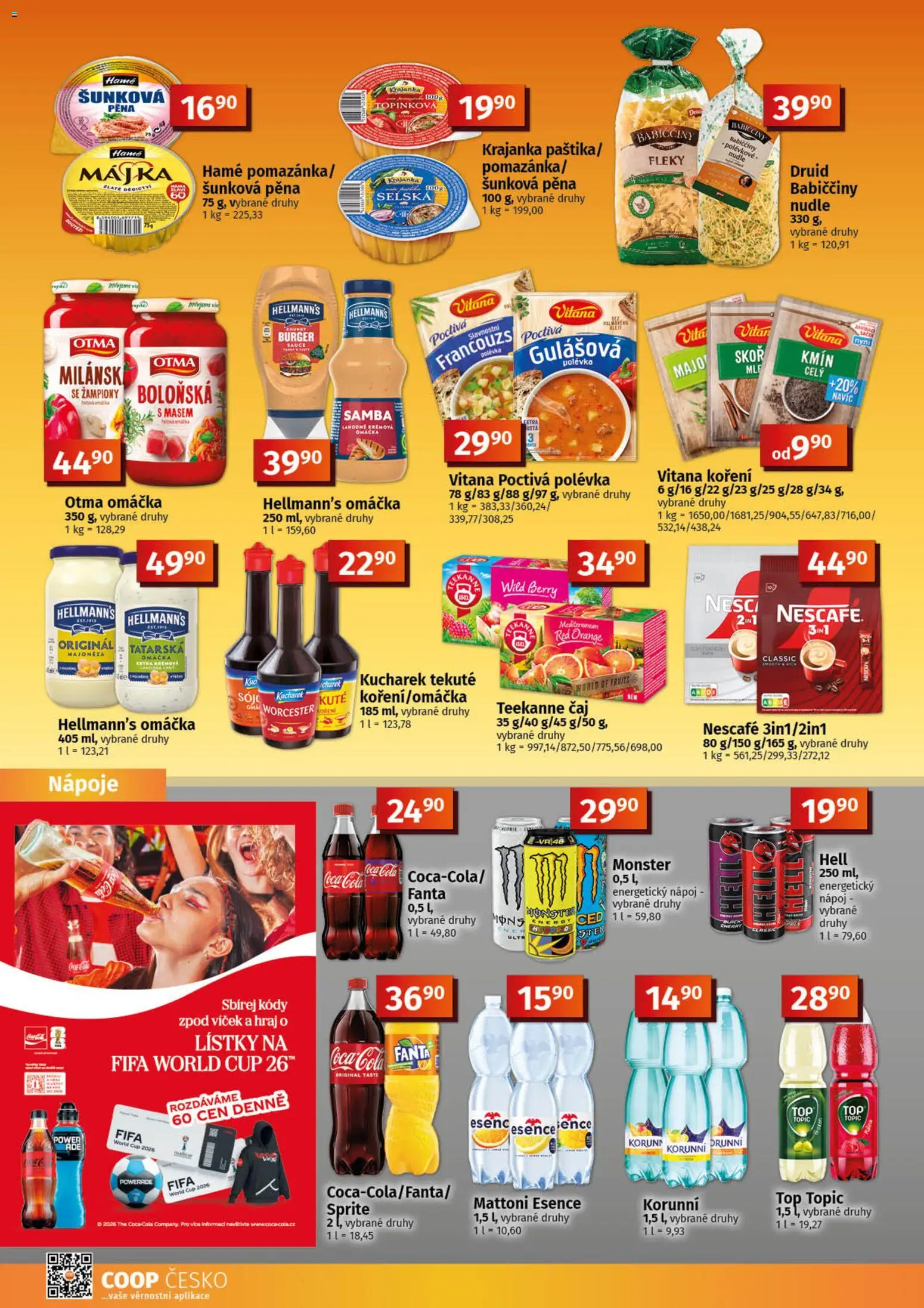 Konzum leták od 08.04.2026 | Strana: 6 | Produkty: Fanta, Energetický nápoj, Hellmann's, Nescafé