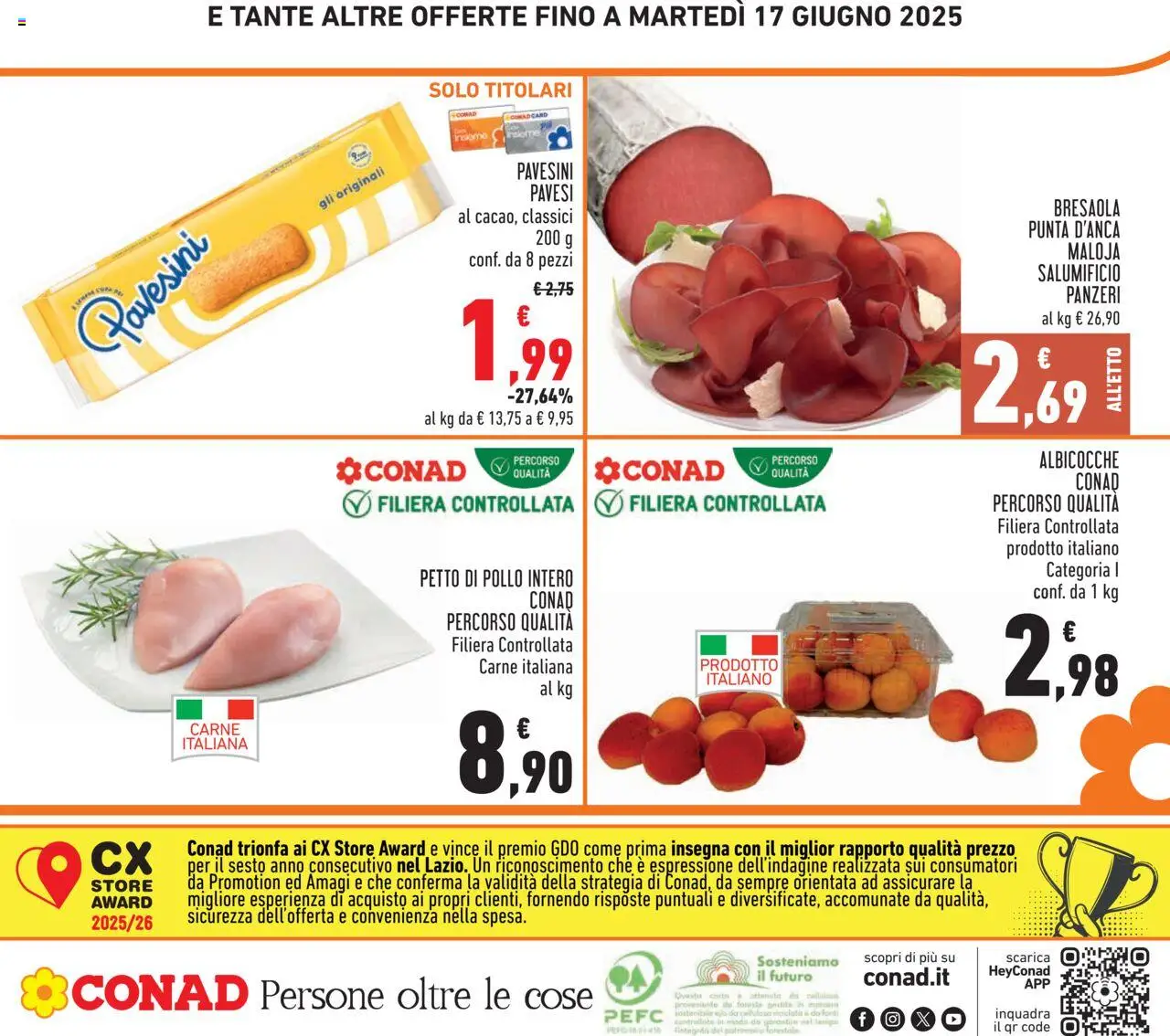 Volantino Conad del 05.06.2025 | Pagina: 24 | Prodotti: Petto di Pollo, Pollo, Bresaola, Albicocche