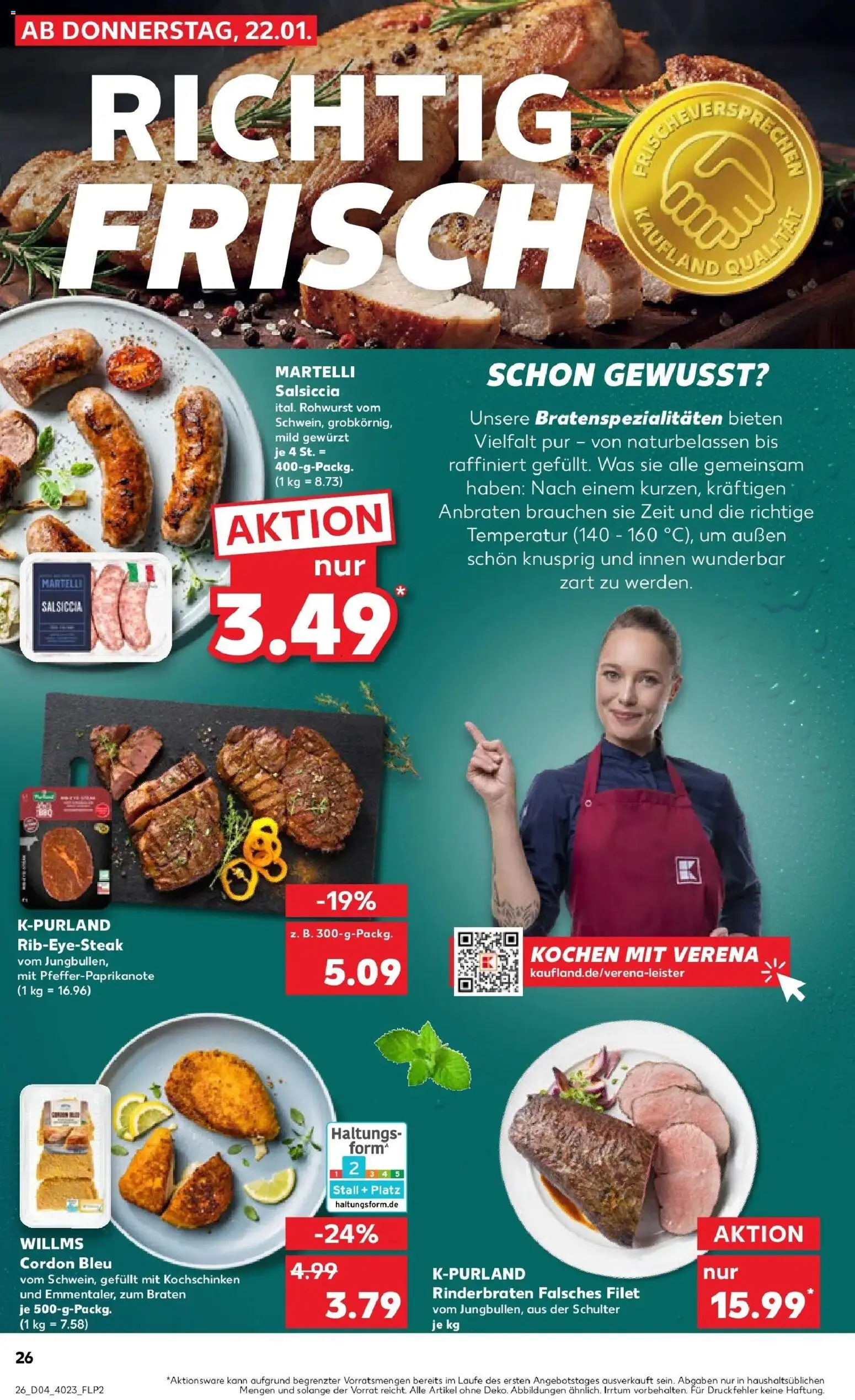 Kaufland prospekt Haldensleben	 – gültig ab 25.01.2026 | Seite: 26 | Produkte: Rinderbraten, Steak
