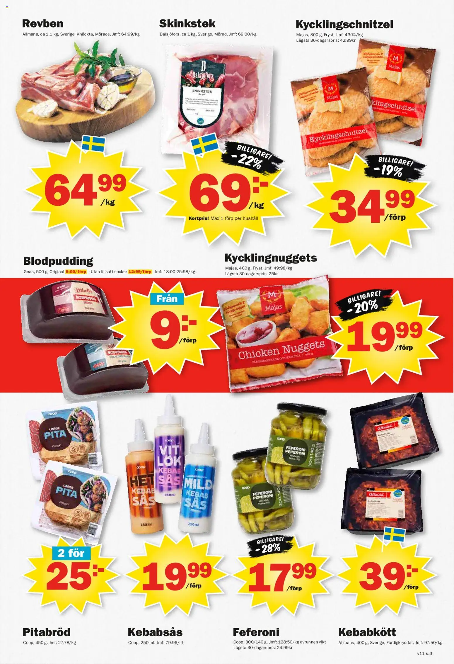 Pekås reklamblad aktuell från 09.03.2026 | Sida: 3 | Produkter: Pitabröd, Kebabsås