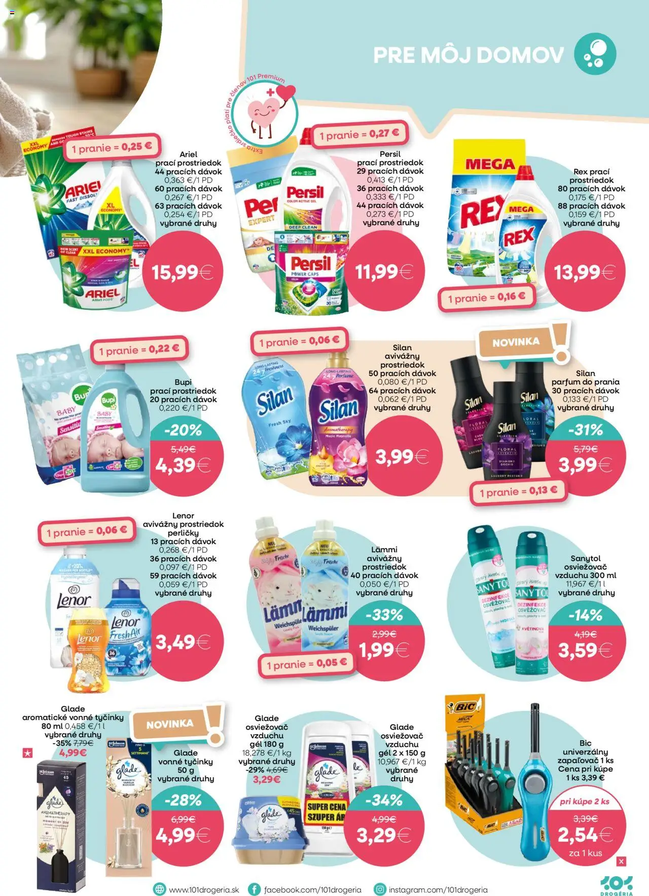 Nové 101 drogerie akcie – leták je platný od 01.10.2025 | Strana: 11 | Produkty: Sanytol, Silan, Ariel, Lenor