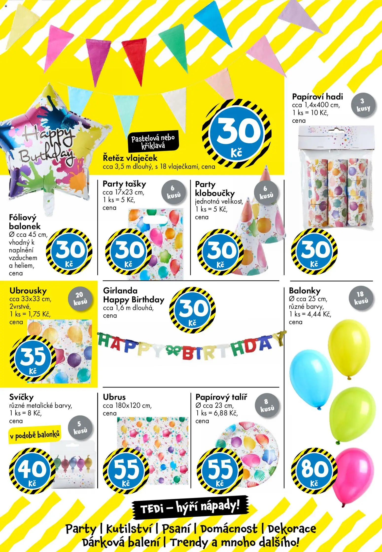 TEDi leták od 13.03.2026 | Strana: 33 | Produkty: Balonky, Tašky, Talíř, Ubrus