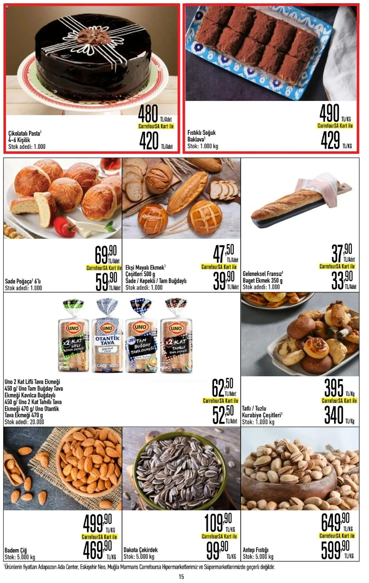 CarrefourSA Katalog - 10.06.2025 tarihinden itibaren geçerlidir | Sayfa: 15 | Ürünler: Ekmek, Kurabiye, Badem