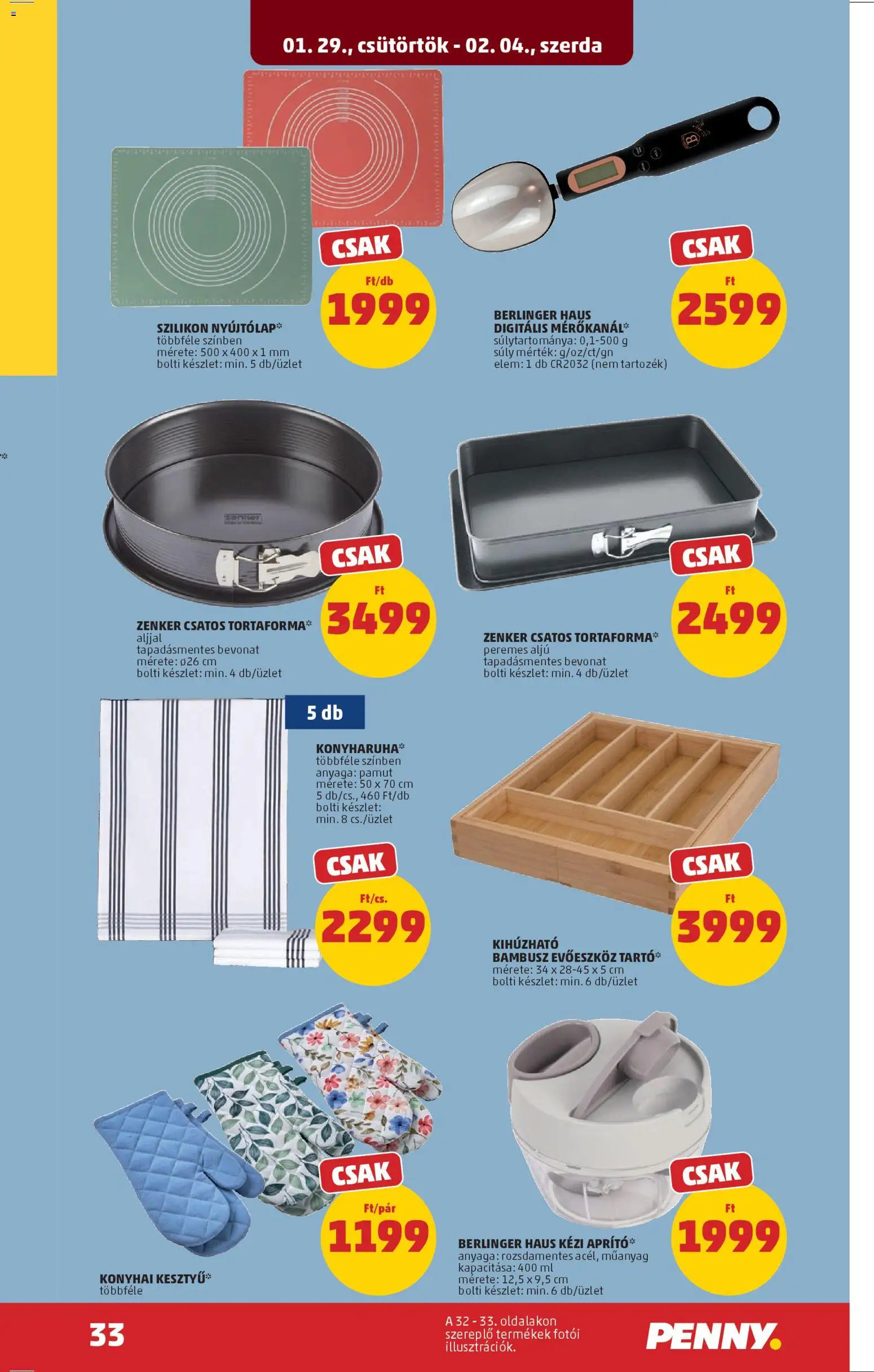 PENNY akciós ujság - amely érvényes a következő dátumtól: 29.01.2026 | Oldal: 37 | Termékek: Kesztyű, Evőeszköz, Tortaforma