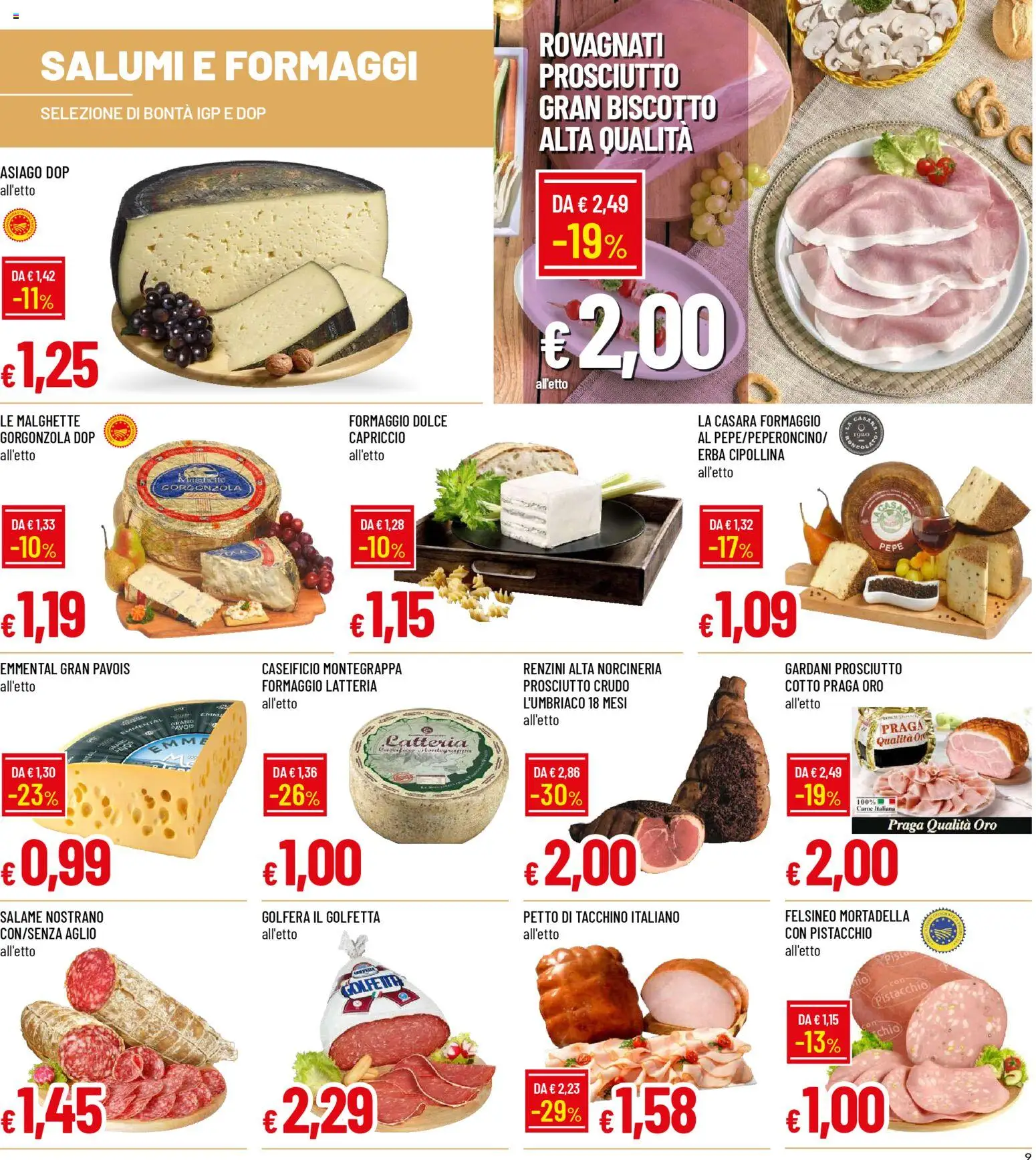 Volantino Galassia del 05.02.2026 | Pagina: 9 | Prodotti: Tacchino, Formaggio, Prosciutto, Gorgonzola