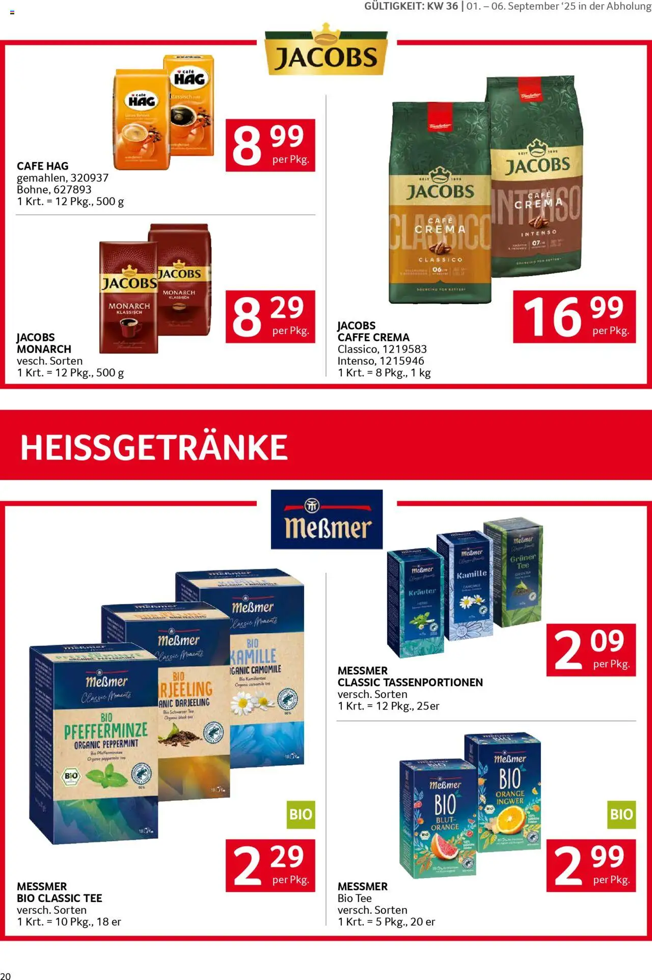 Transgourmet Flugblatt gültig ab 31.08.2025 | Seite: 20 | Produkte: Tee