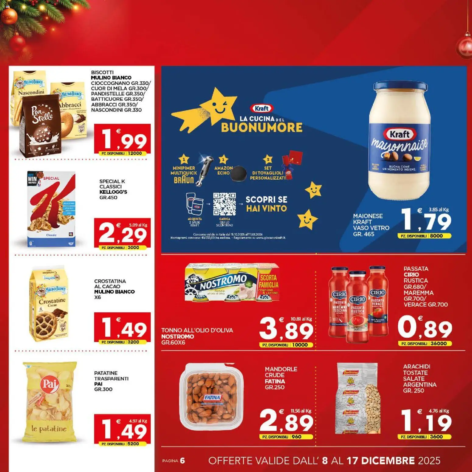 Volantino Interspar del 08.12.2025 | Pagina: 6 | Prodotti: Crostatine, Mandorle, Tonno, Cacao