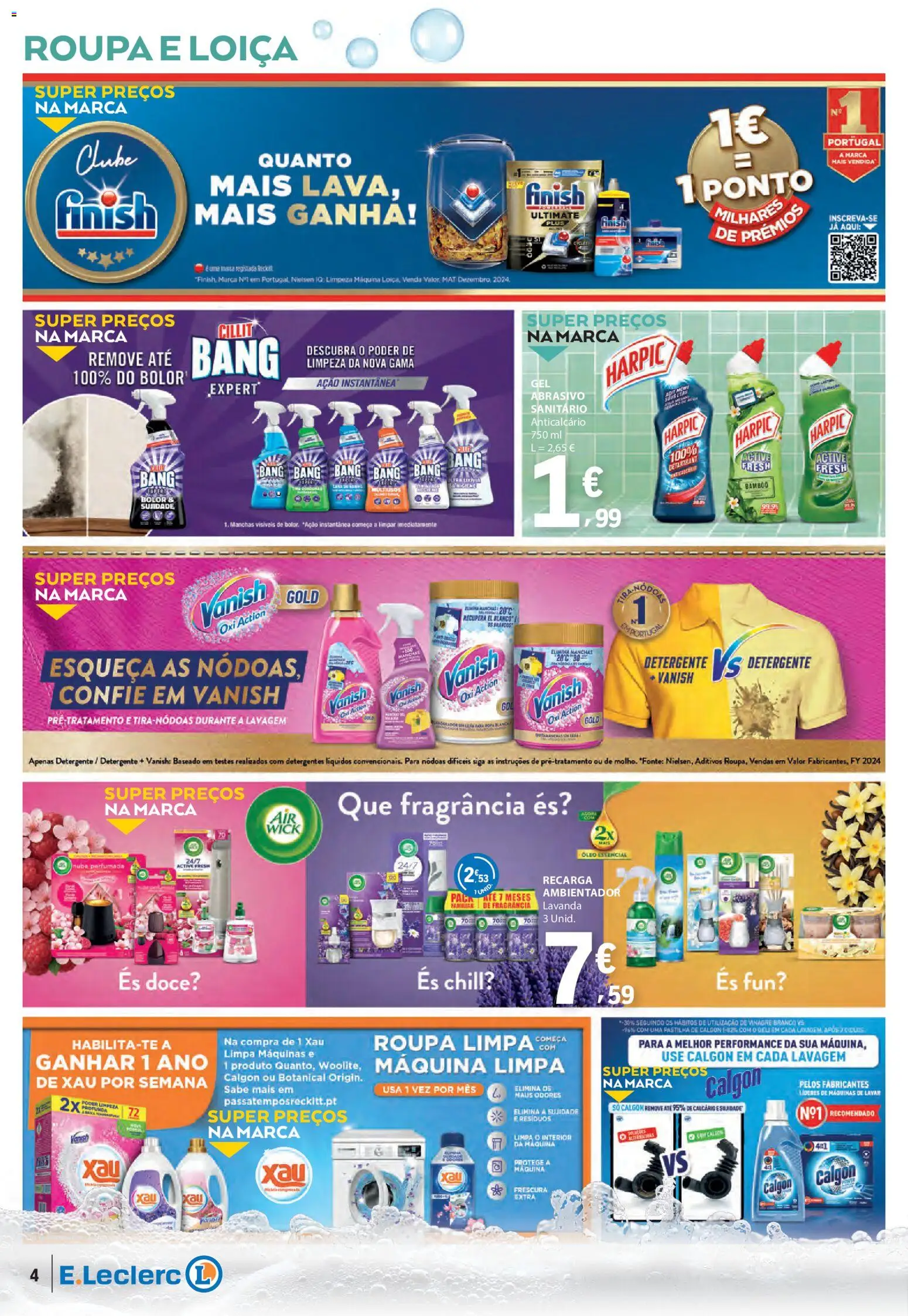 E.Leclerc Especial Limpeza do Lar │ válido de 11.11.2025 | Página: 4 | Produtos: Vinagre, Fragrância, Detergente, Óleo