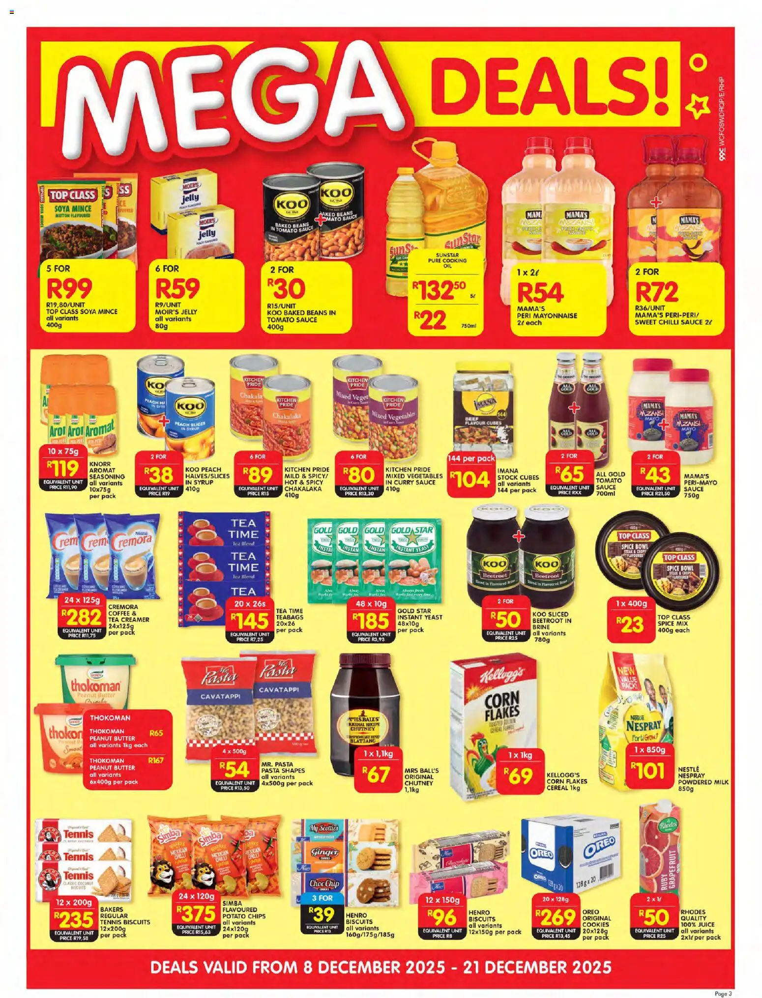 New Shoprite catalogue – valid from 08.12.2025 | Page: 3 | Products: Chutney, Butter, Peanut butter, Vegetables
