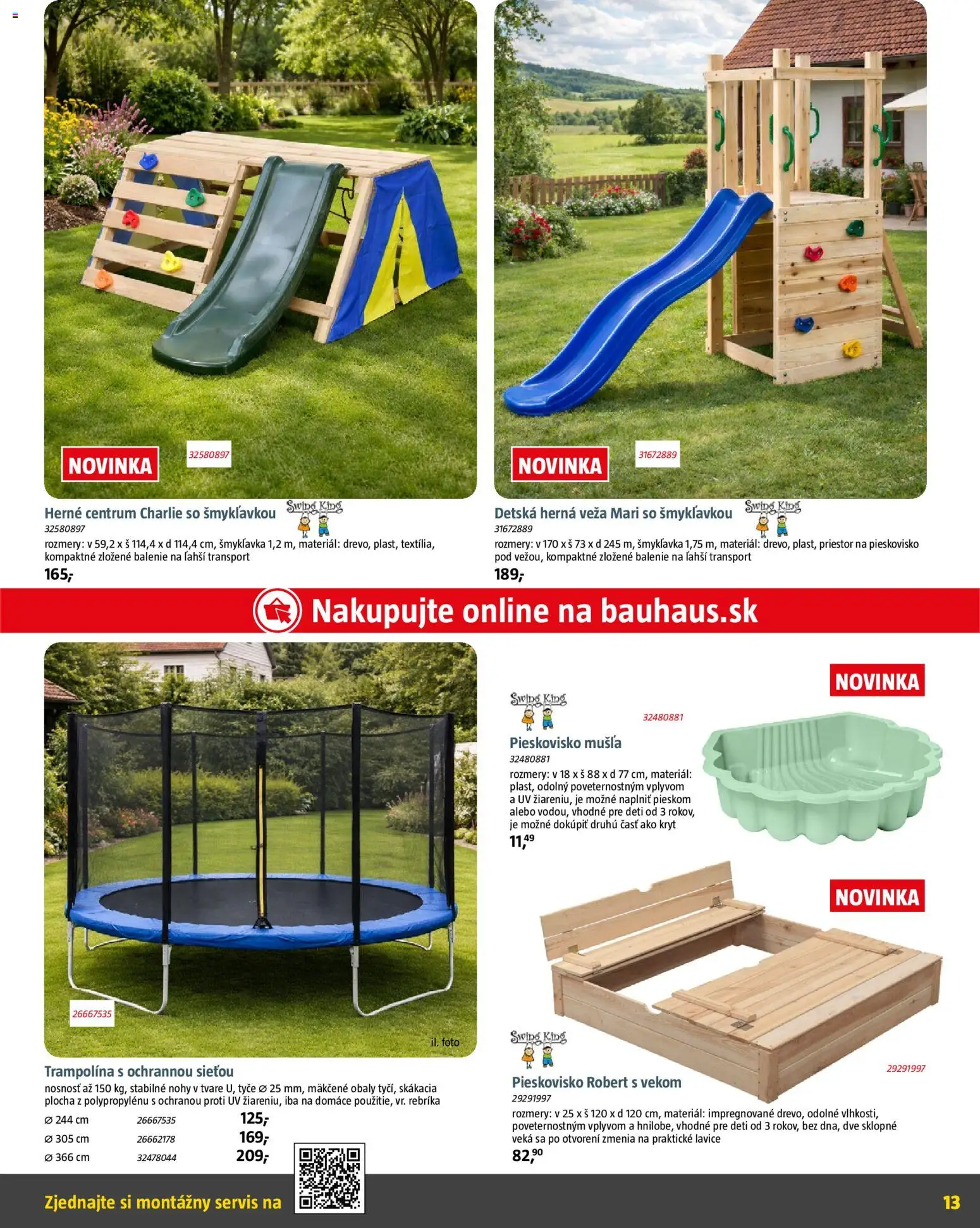 Nové Bauhaus akcie – leták je platný od 07.04.2026 | Strana: 13 | Produkty: Trampolína