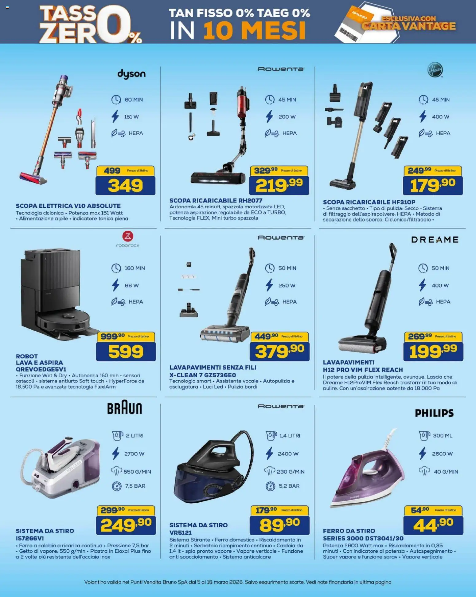 Volantino BRUNO del 05.03.2026 | Pagina: 31 | Prodotti: Spazzola, Pile, Scopa elettrica, Ferro da stiro