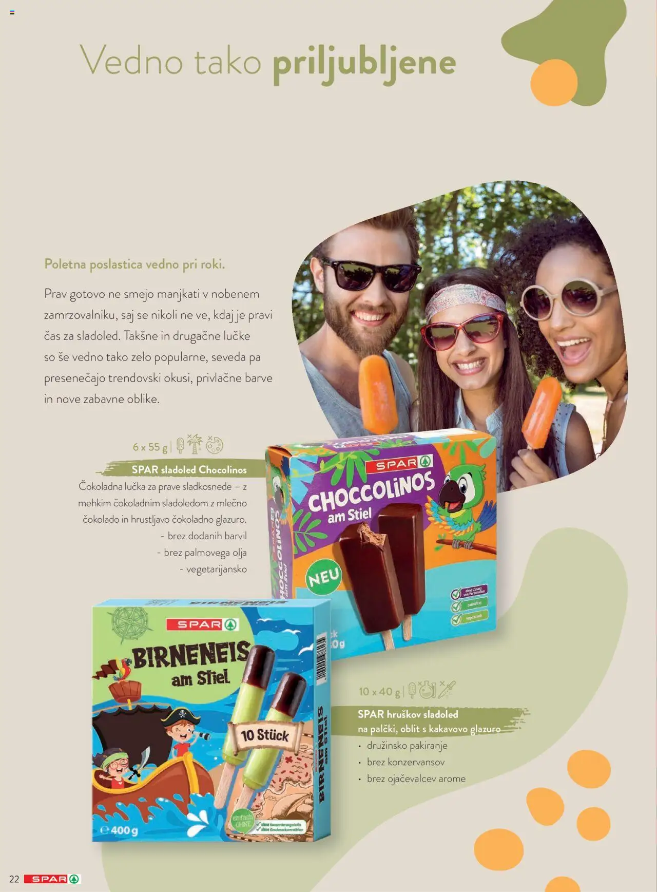Novi Spar katalog ponudbe – veljaven od 14.04.2025 | Stran: 22 | Izdelki: Sladoled