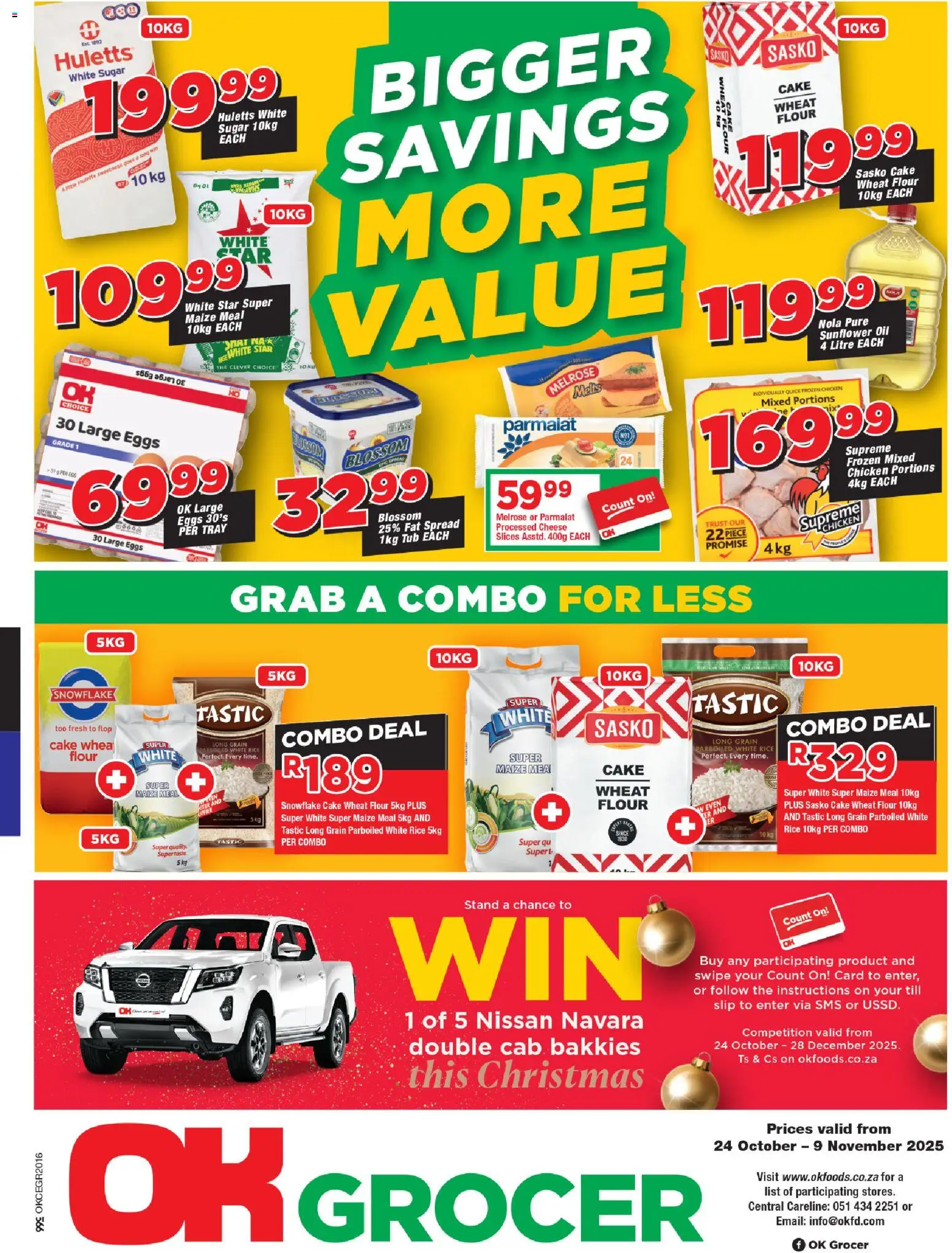 New OK Foods catalogue – valid from 24.10.2025 | Page: 1 | Products: Cake, Tray, Cheese, Rice