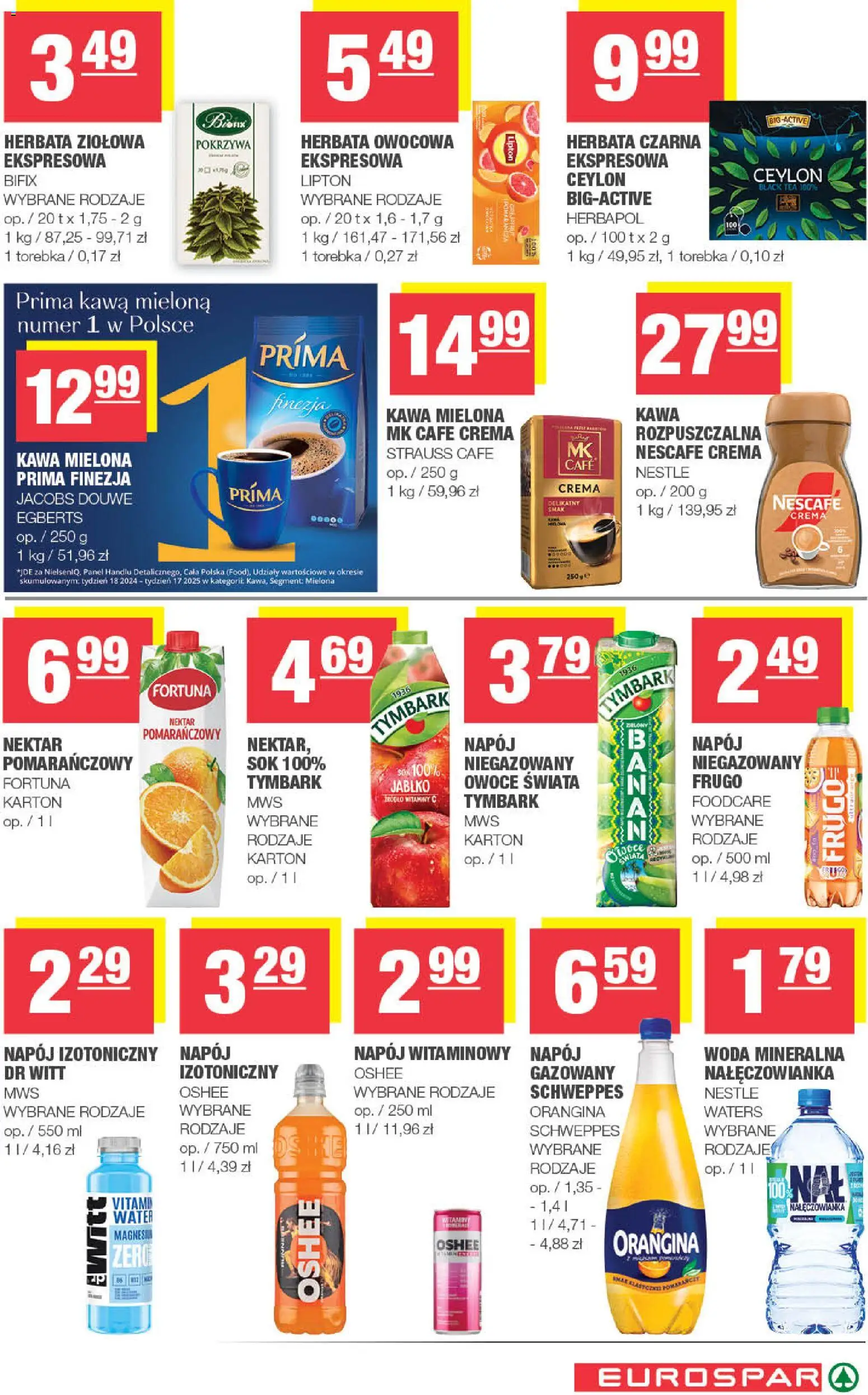Spar Gazetka - Eurospar od 19.11.2025 | Strona: 13 | Produkty: Sok, Herbata, Woda, Owoce