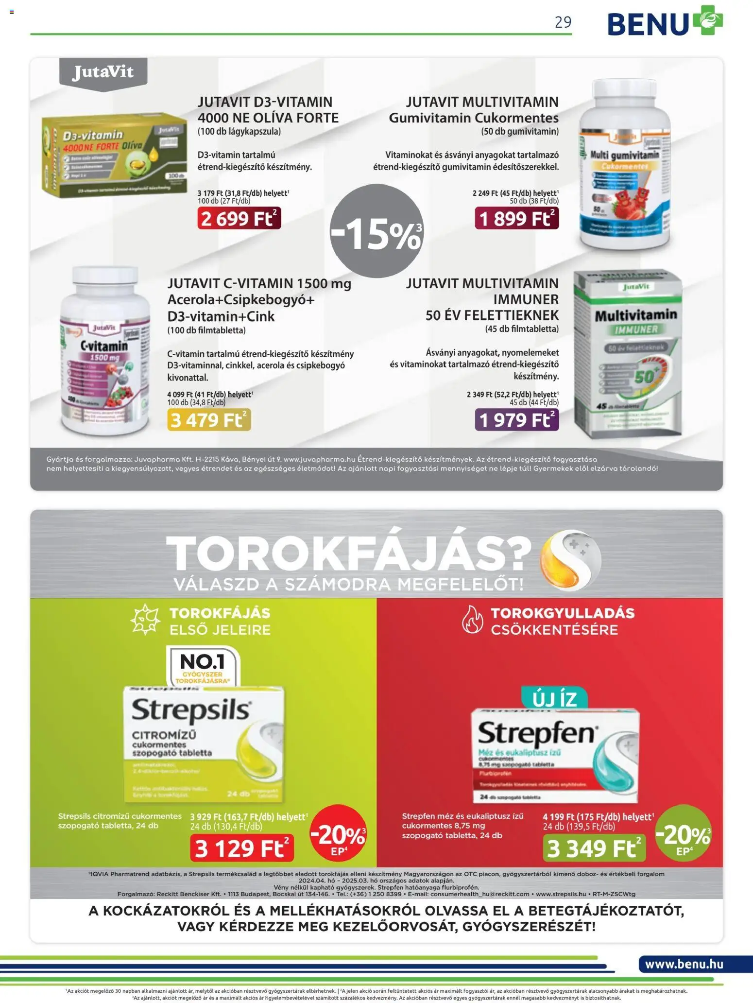 BENU Gyógyszertárak akciós ujság - amely érvényes a következő dátumtól: 01.11.2025 | Oldal: 29 | Termékek: Méz, Doboz, Multivitamin