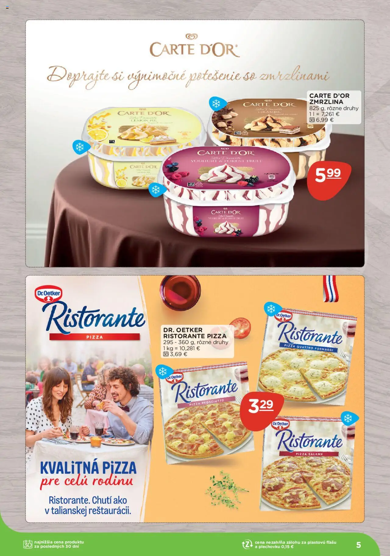 Nové Terno akcie – leták je platný od 08.09.2025 | Strana: 5 | Produkty: Pizza, Zmrzlina