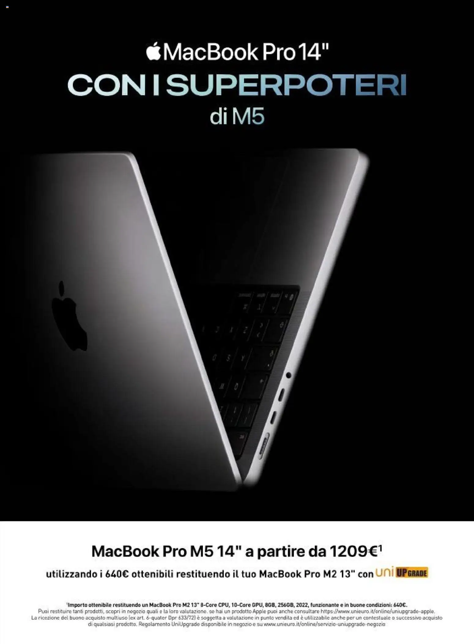 Volantino Unieuro del 30.10.2025 | Pagina: 9 | Prodotti: Macbook