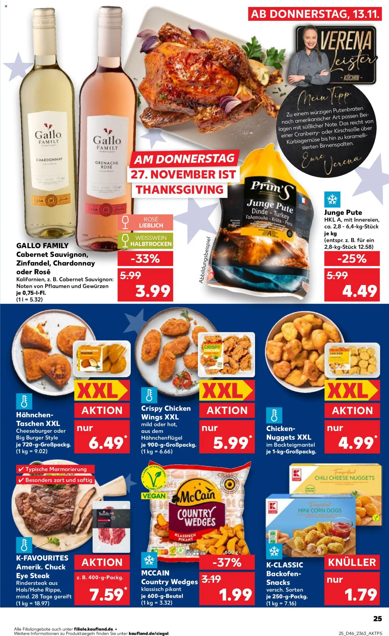 Kaufland prospekt Bremen	 – gültig ab 16.11.2025 | Seite: 25 | Produkte: Pute, Pflaumen, McCain, Steak
