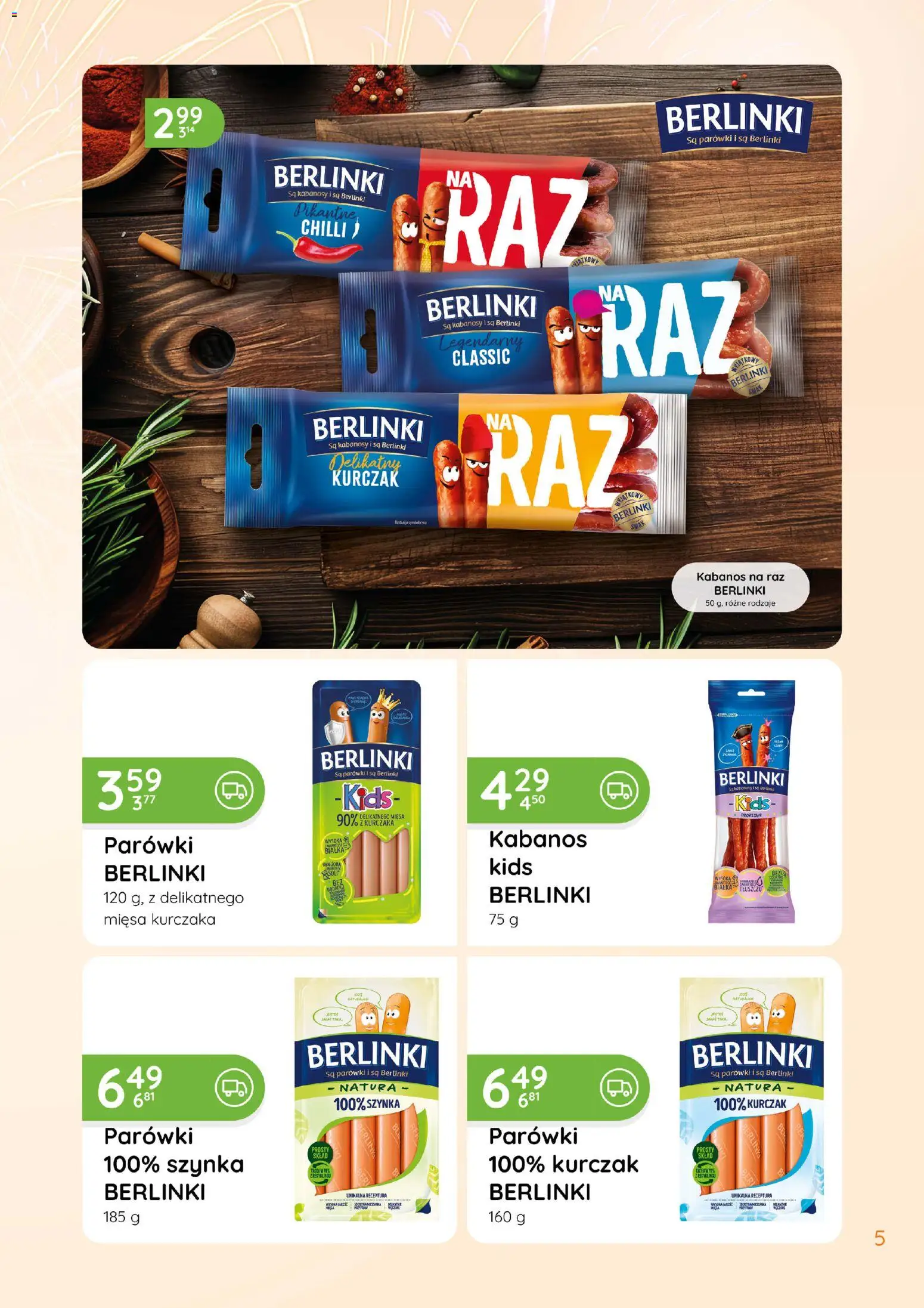 Eurocash Gazetka - Katalog Wędliny od 01.01.2026 | Strona: 5 | Produkty: Kurczak, Kabanosy, Parówki, Szynka