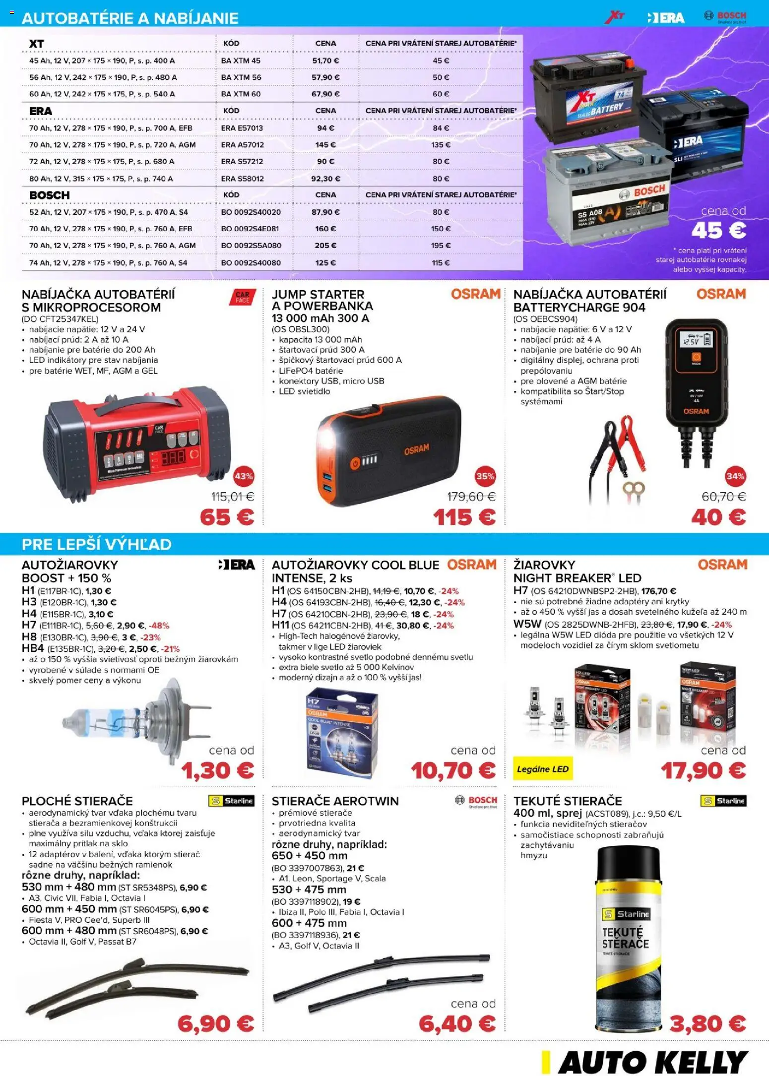 Nové Auto Kelly akcie – leták je platný od 03.02.2026 | Strana: 5 | Produkty: Žiarovky, Svetlo, Nabíjačka, Bosch