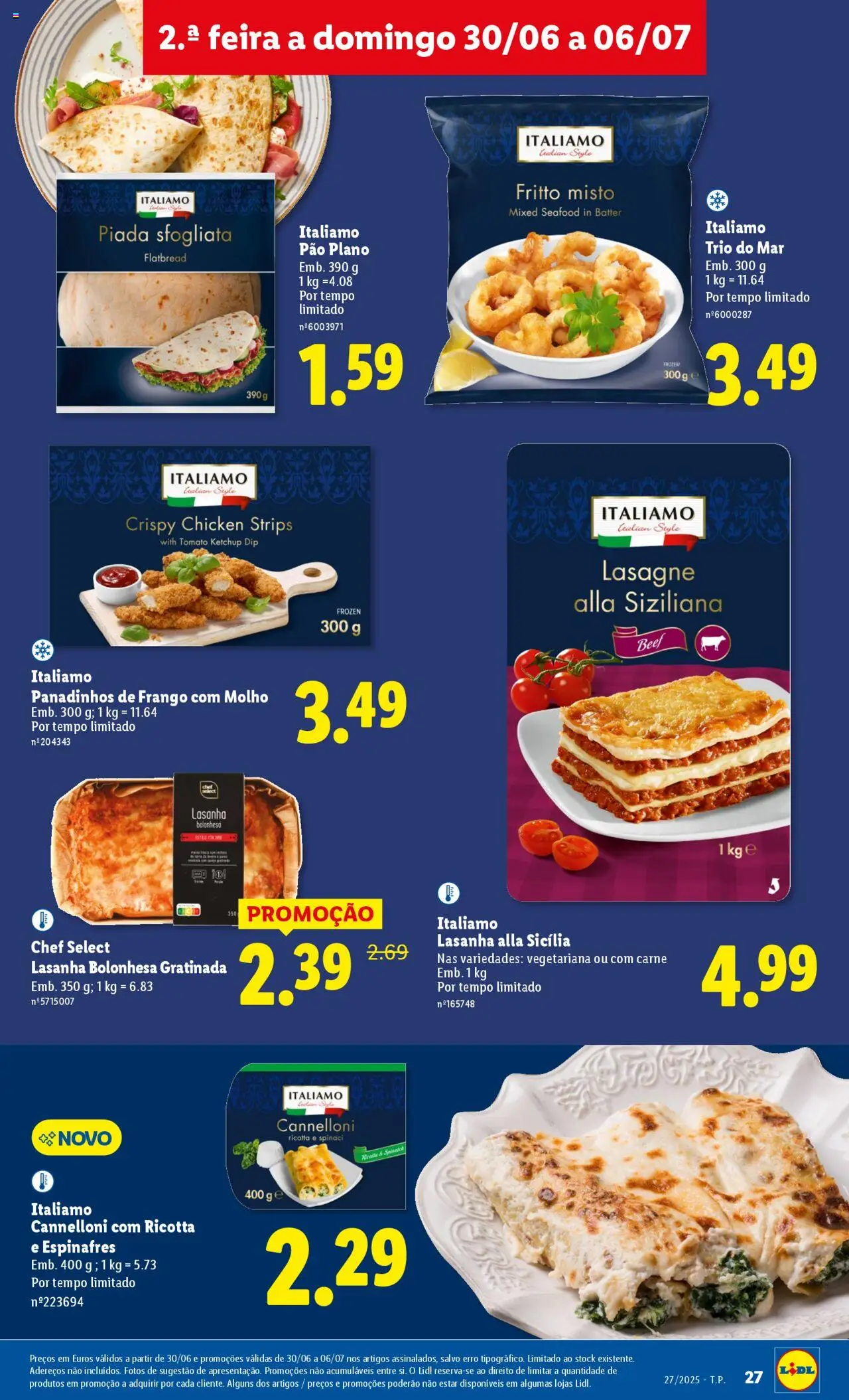 Lidl folheto │ válido de 30.06.2025 | Página: 27 | Produtos: Frango, Lasanha, Pão, Carne