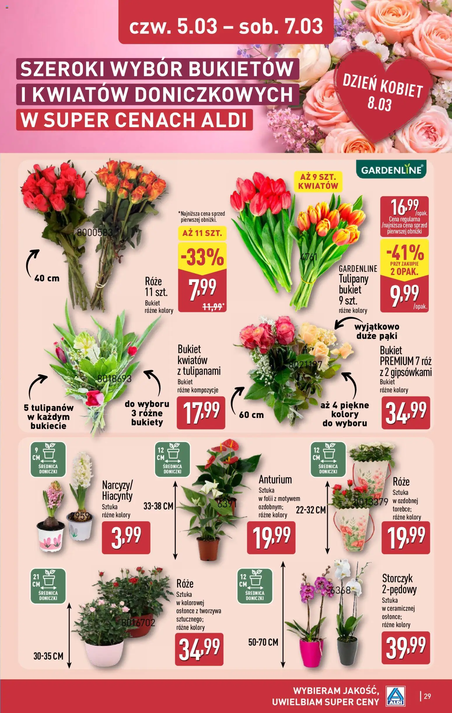 Aldi Polsko leták od 02.03.2026 | Strana: 29 | Produkty: Storczyk, Tulipány