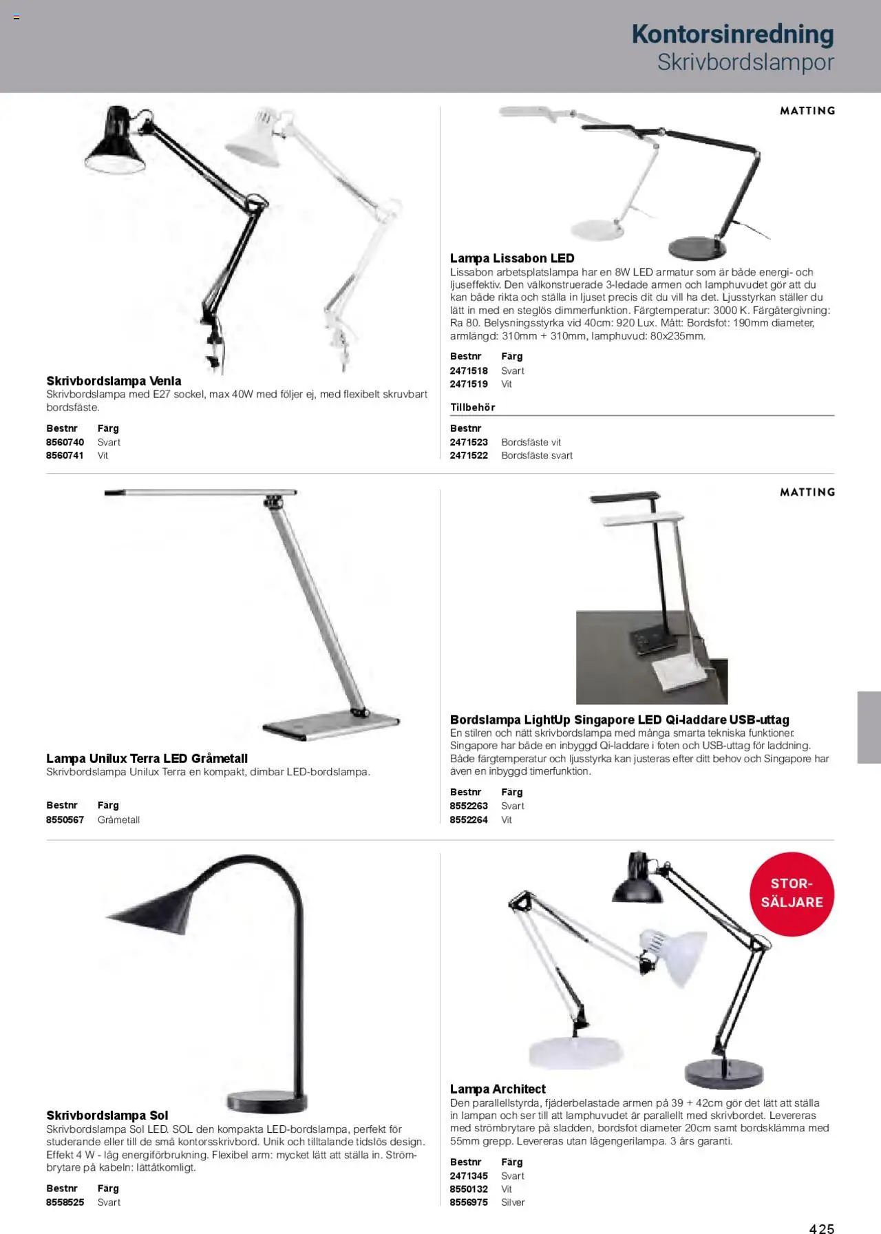 Office Depot reklamblad aktuell från 01.02.2025 | Sida: 427 | Produkter: Bordslampa, Skrivbordslampa, Lampa