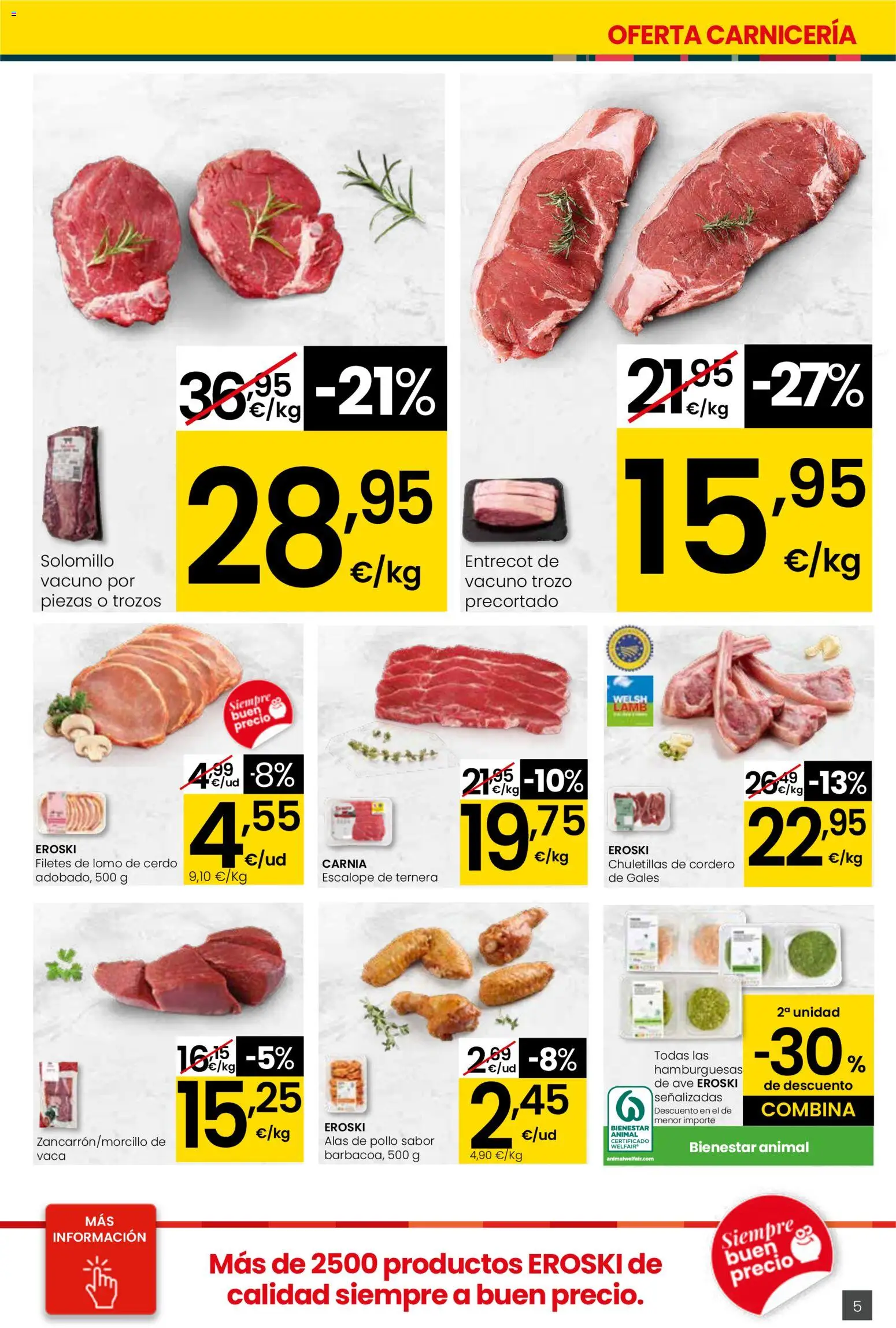 Eroski - Quieres ahorrar conmigo Center │ válido desde el 26.03.2026 | Página: 5 | Productos: Cerdo, Φίλτρο καφέ