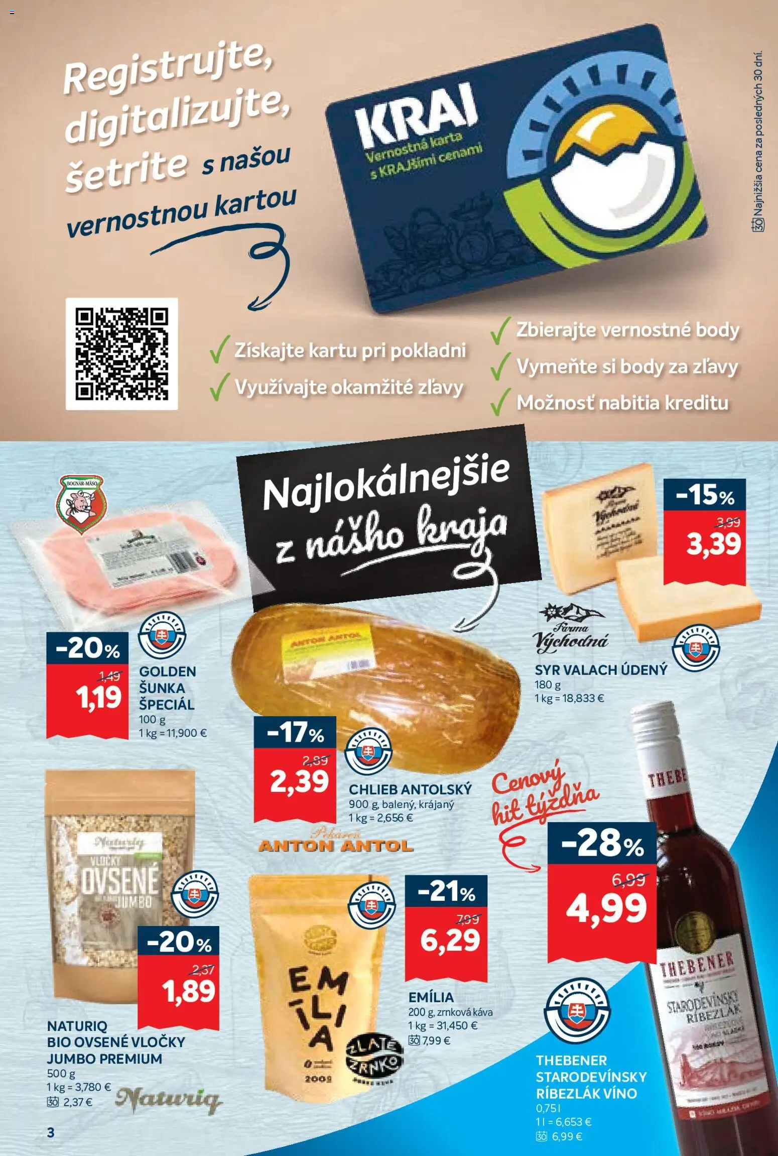 Nové Kraj akcie – leták je platný od 26.02.2026 | Strana: 5 | Produkty: Chlieb, Káva, Vločky, Zrnková káva