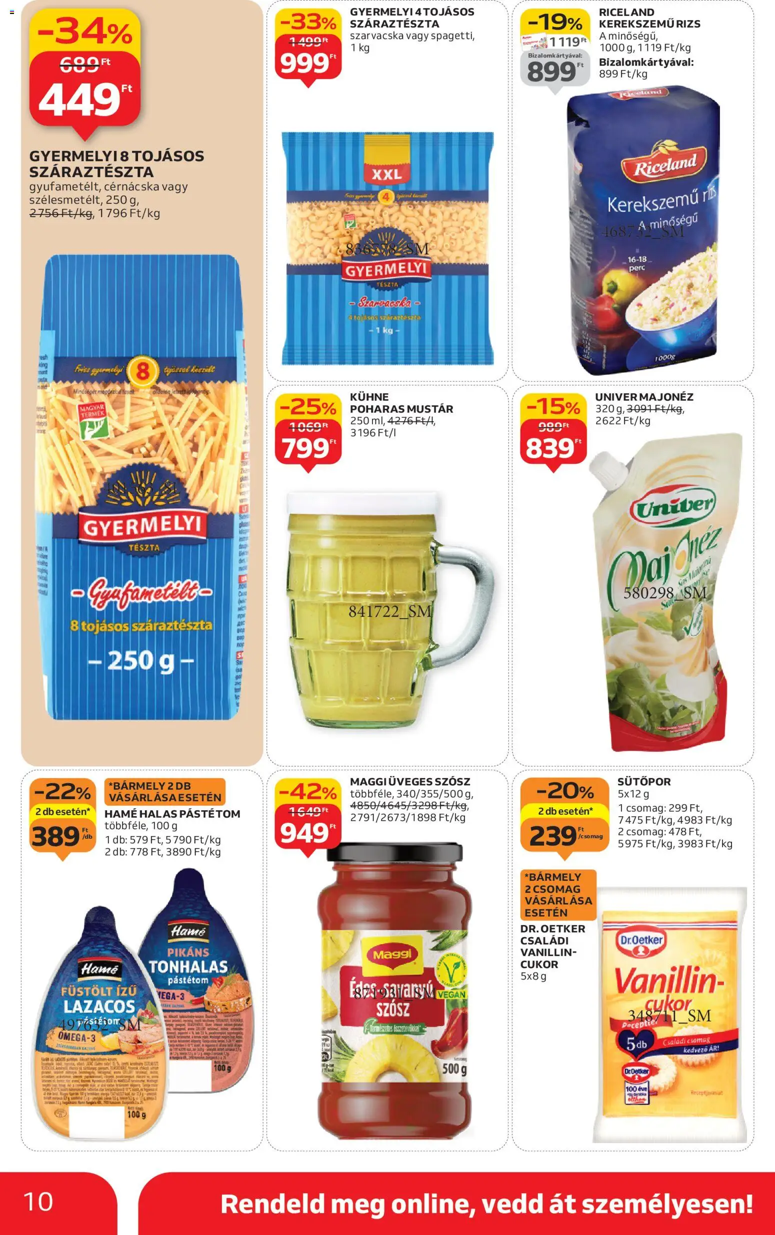 Auchan akciós ujság - amely érvényes a következő dátumtól: 13.11.2025 | Oldal: 10 | Termékek: Maggi, Rizs, Tészta, Majonéz