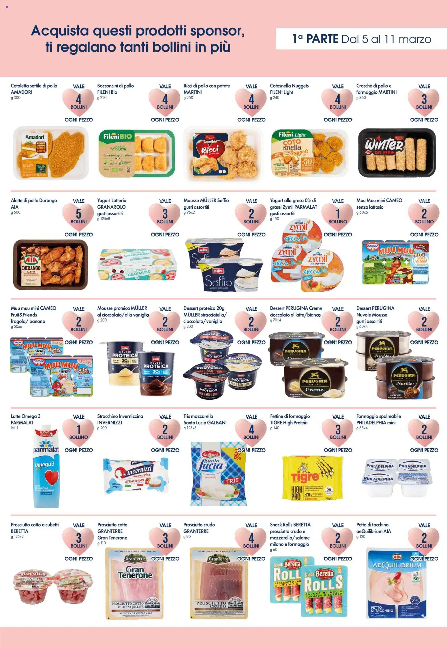 Volantino Famila del 05.03.2026 | Pagina: 3 | Prodotti: Yogurt, Nuggets, Patate, Prosciutto