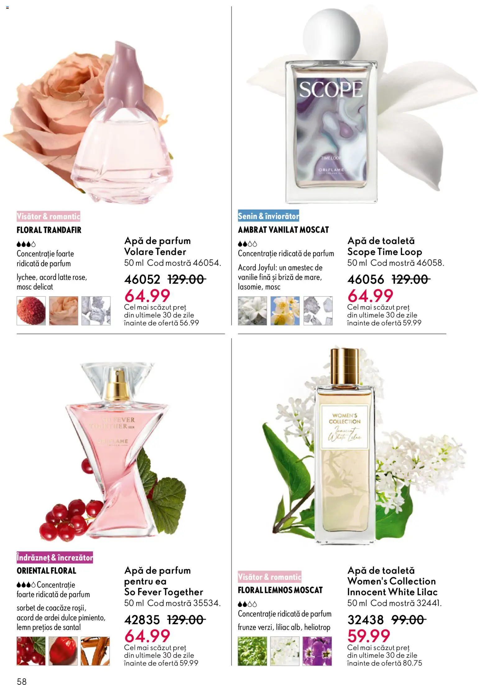 Noul catalog Oriflame – valabil de la 21.01.2026 | Pagină: 58 | Produse: Apă de parfum, Toaletă, Ardei, Apă